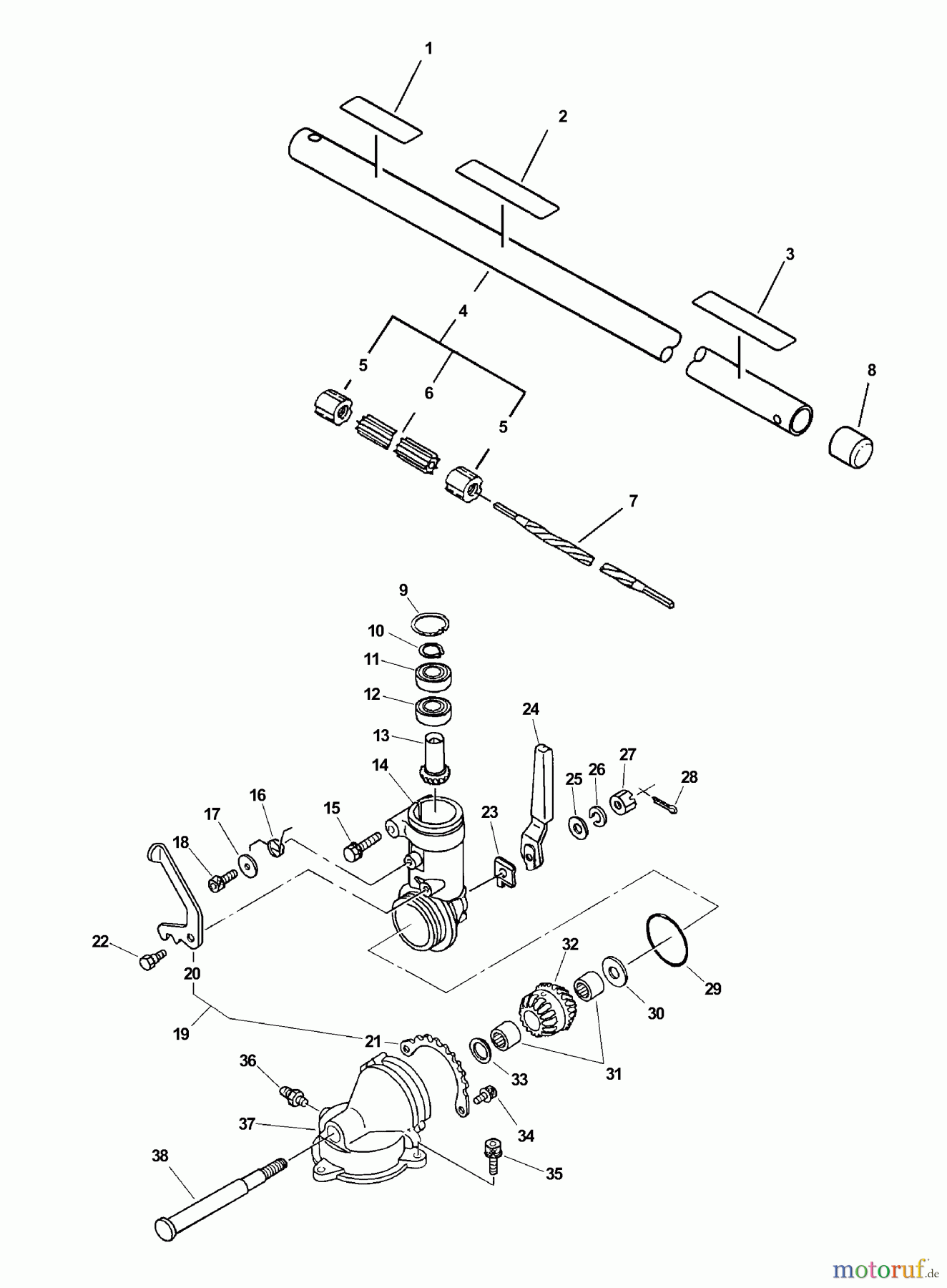 Echo Trimmer Zubehör 99944200590 - Echo Articulating Hedge Trimmer Attachment Driveshaft Housing Asy, Articulating Gear Case