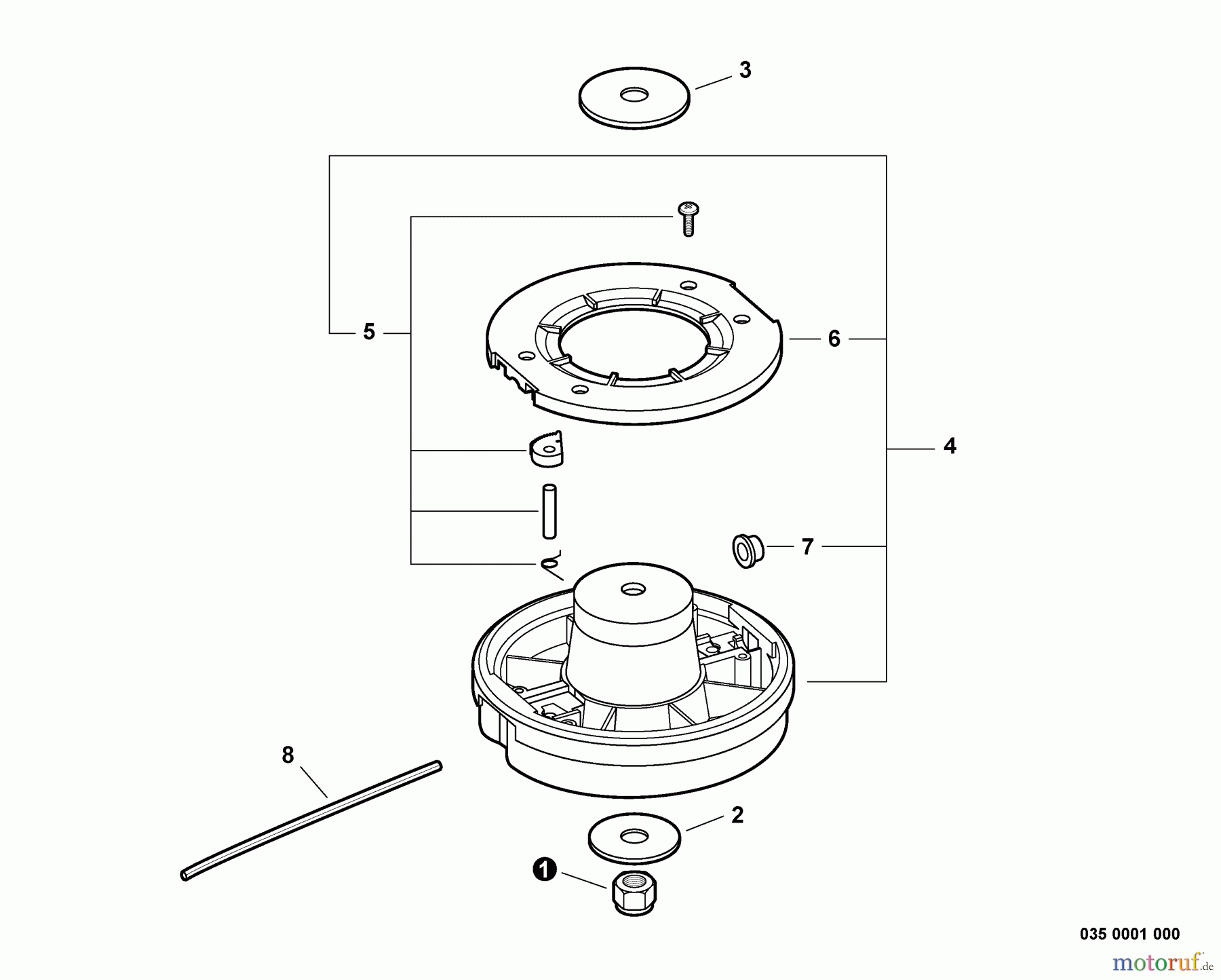 Echo Trimmer, Faden / Bürste GT-201R - Echo String Trimmer, S/N: 02001001 - 02999999 Rapid Loader Head