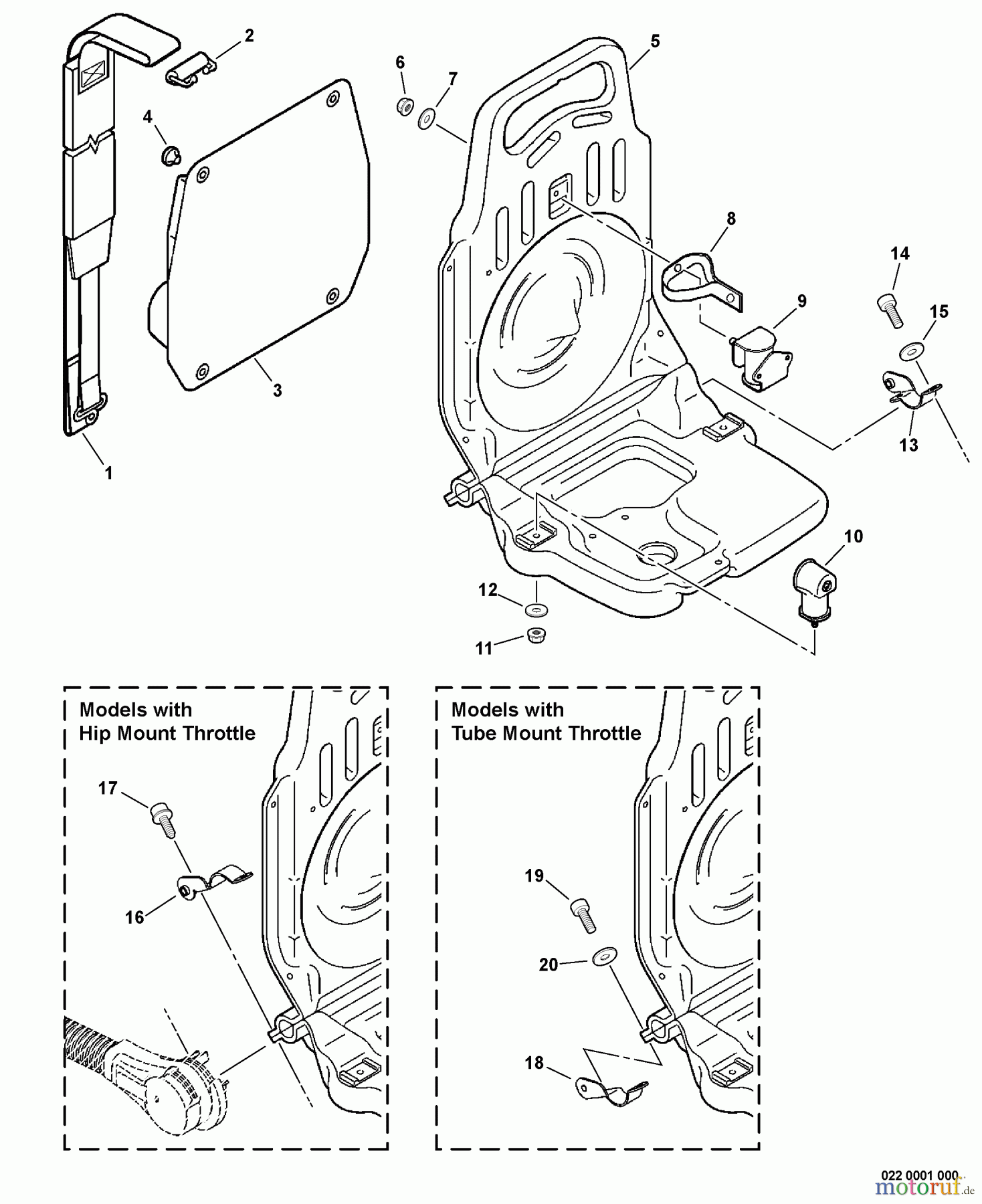 Echo Bläser / Sauger / Häcksler / Mulchgeräte PB-650H - Echo Back Pack Blower, S/N: 05001001 - 05999999 Backpack Frame, Harness