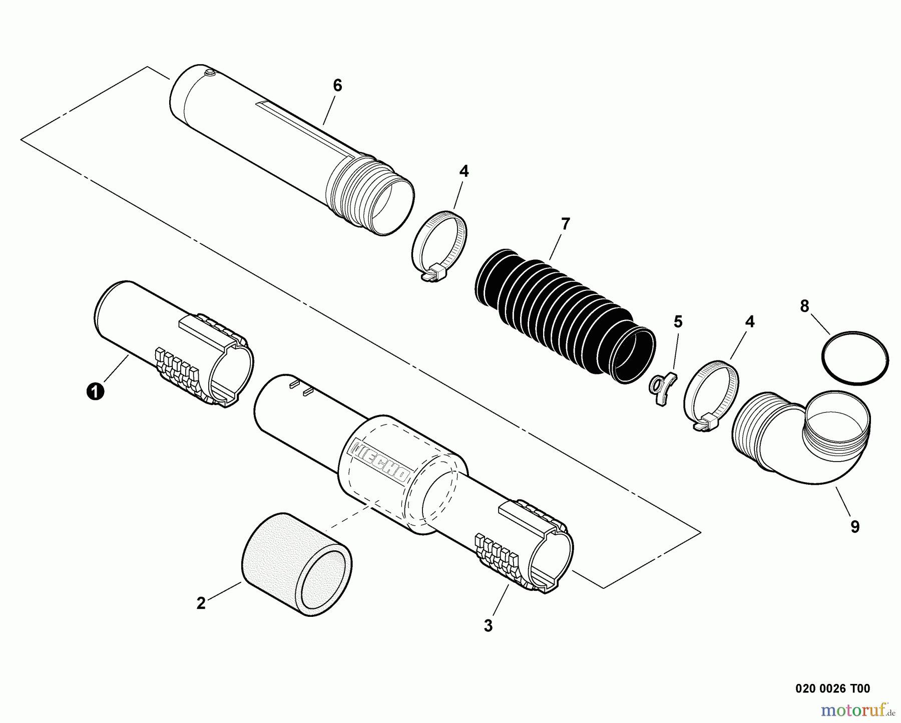 Echo Bläser / Sauger / Häcksler / Mulchgeräte PB-760LNT - Echo Back Pack Blower, Blower Tubes