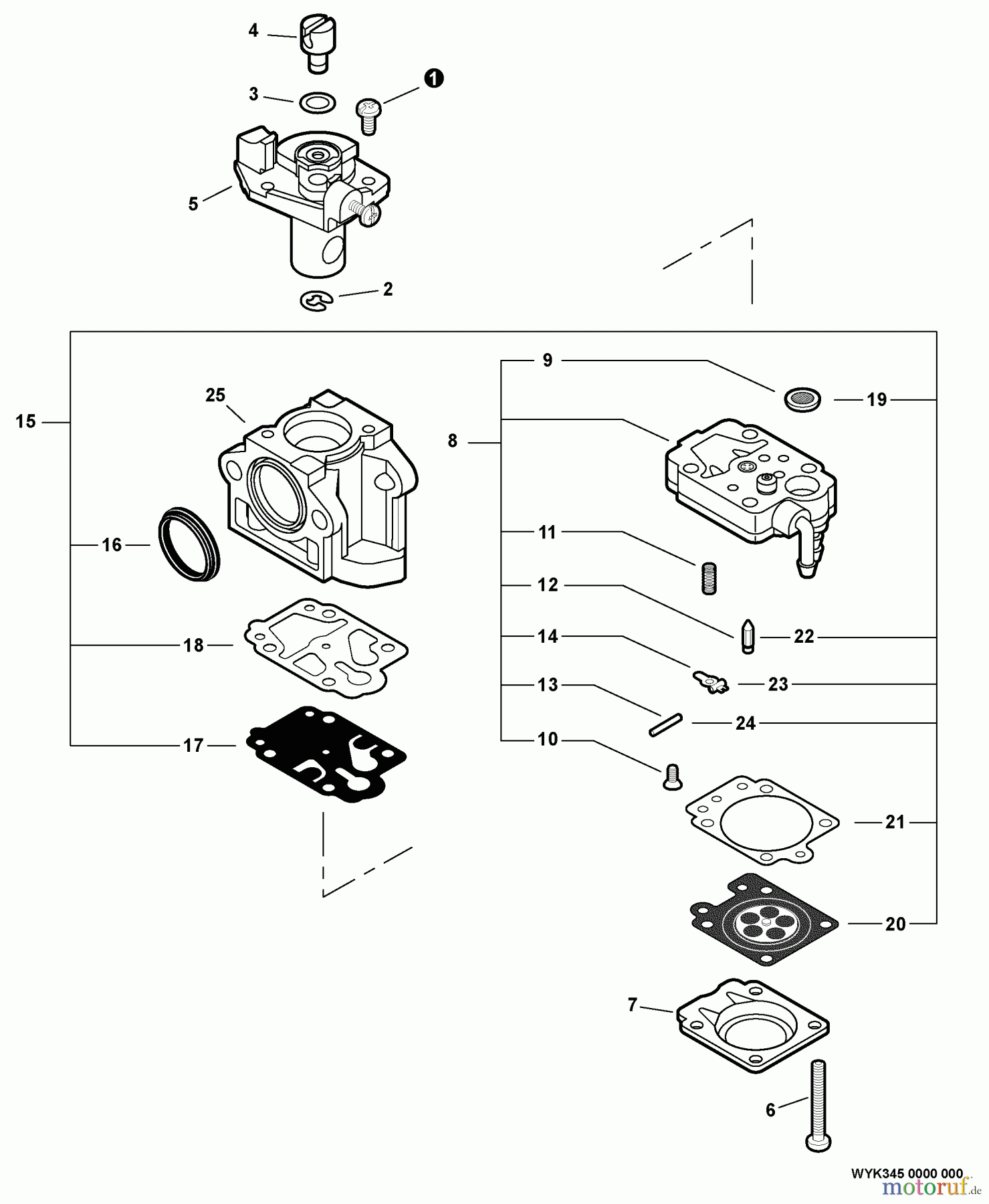 Echo Bläser / Sauger / Häcksler / Mulchgeräte PB-770H - Echo Back Pack Blower, S/N: P02912001001 - P02912999999 Carburetor -- WYK-345