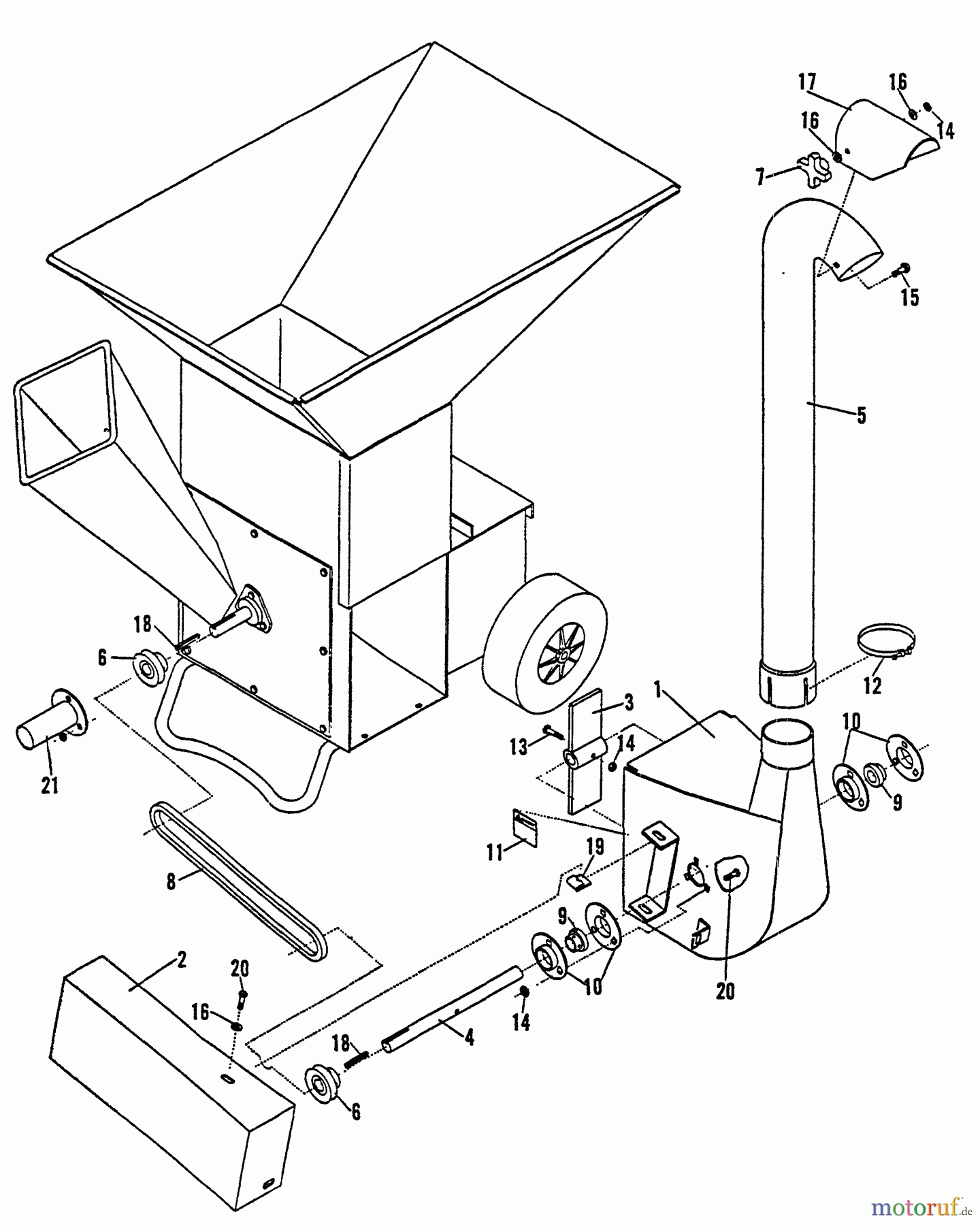 Echo Bläser / Sauger / Häcksler / Mulchgeräte SH-8000IC - Echo Chipper/Shredder, S/N: E081543 1992-1993 Models Blower Attachment
