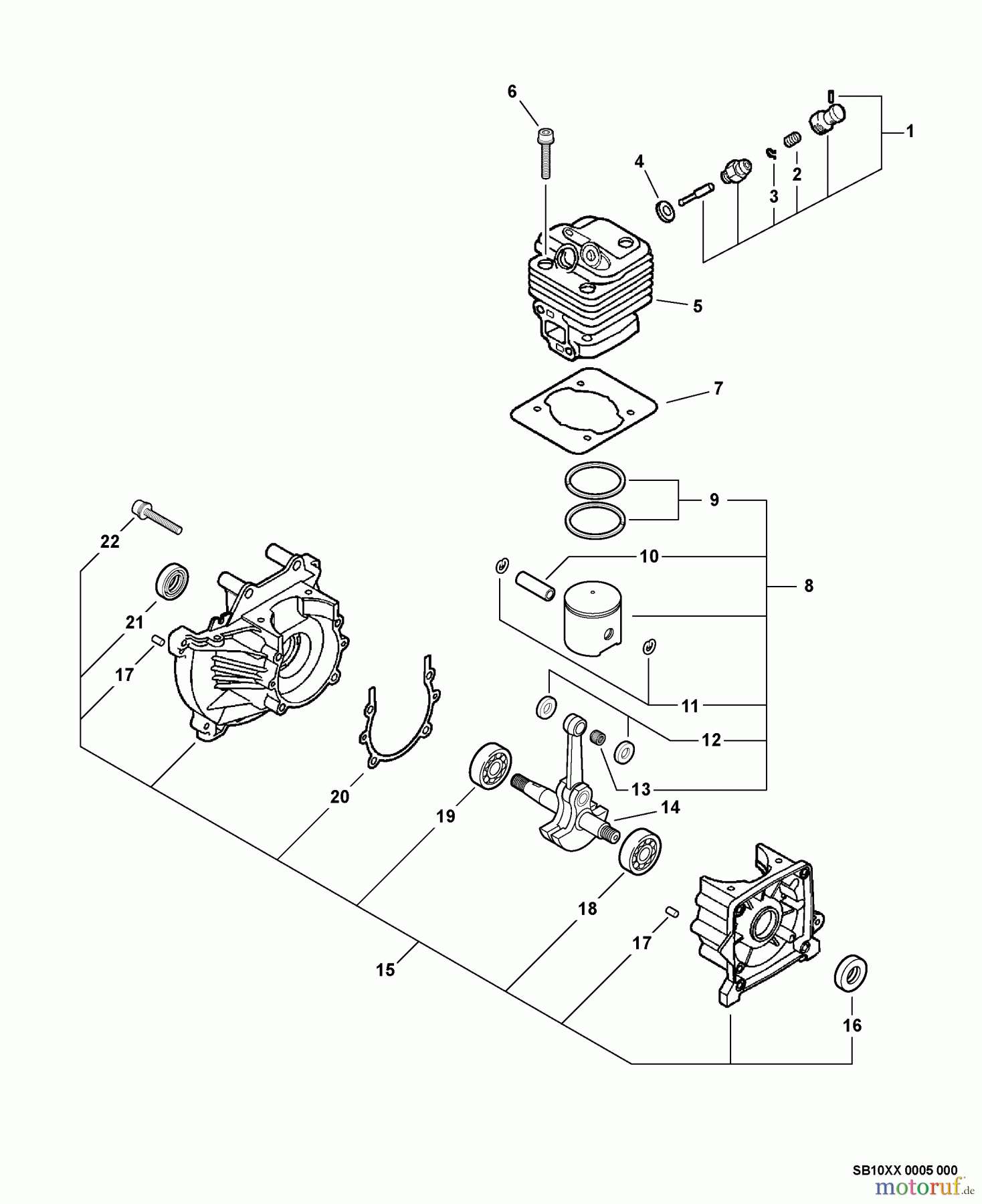 Echo Bohrer / Erdbohrer EA-500 - Echo Earth Auger, S/N: E02103001001 - E02103999999 Engine, Decompression Assembly S/N: 03001001 - 03002172
