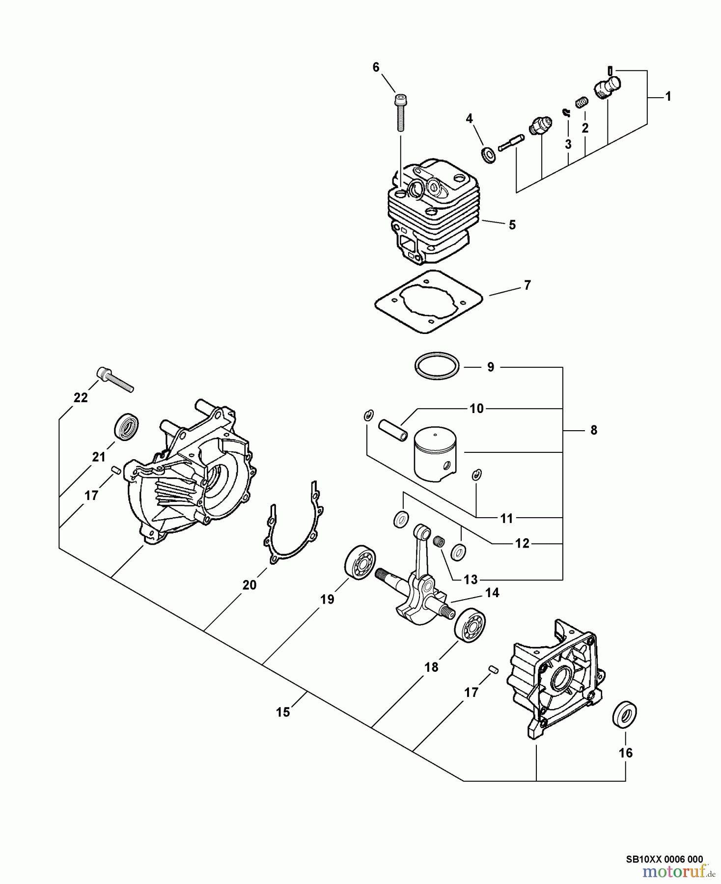 Echo Bohrer / Erdbohrer EA-500 - Echo Earth Auger, S/N: E02103001001 - E02103999999 Engine, Decompression Assembly S/N: 03002173 - 03999999
