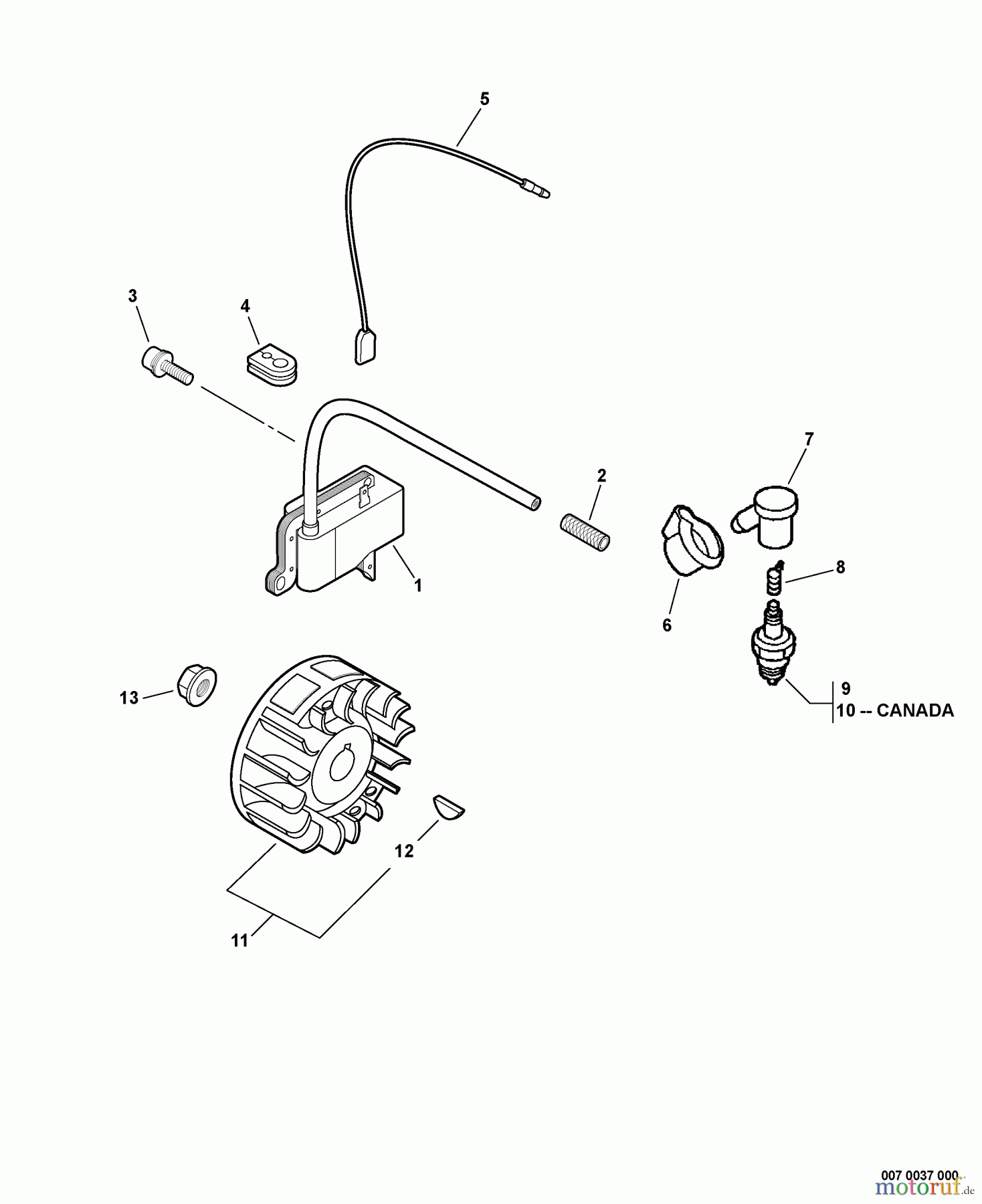 Echo Bohrer / Erdbohrer EA-500 - Echo Earth Auger, S/N: E02103001001 - E02103999999 Ignition