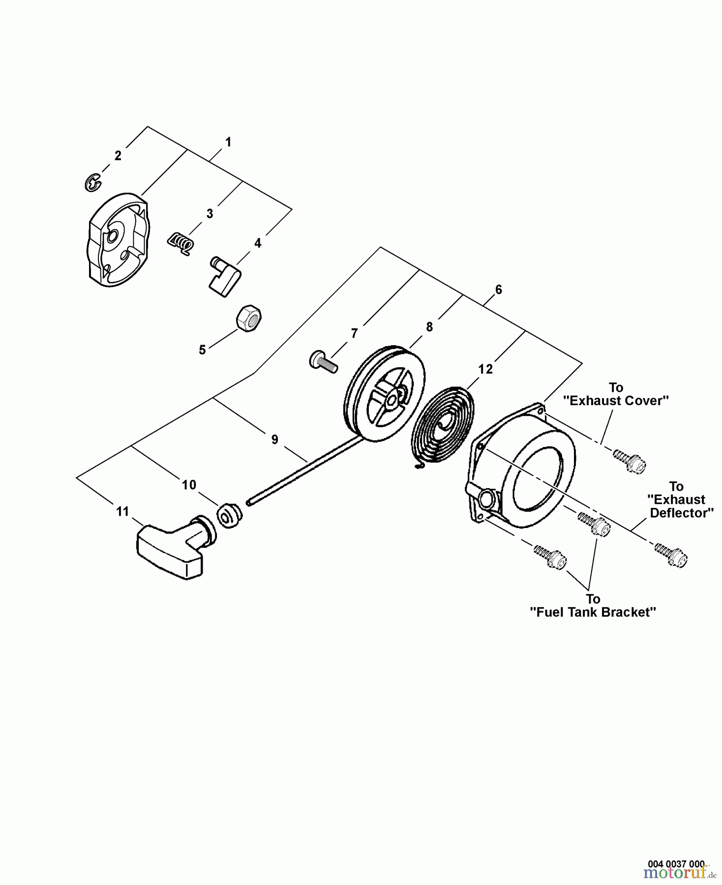 Echo Bohrer / Erdbohrer EA-500 - Echo Earth Auger, S/N: E02103001001 - E02103999999 Starter