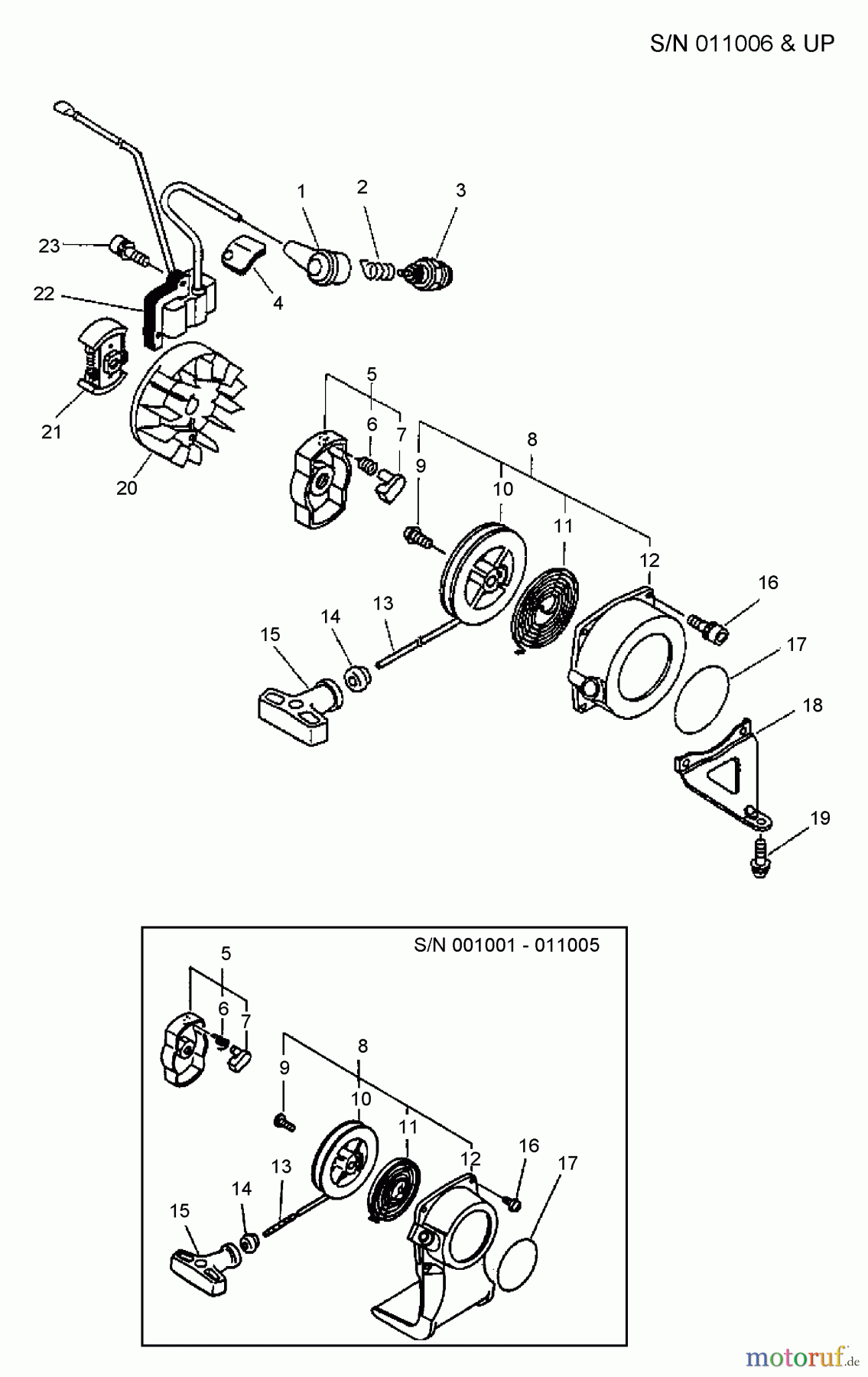 Echo Bohrer / Erdbohrer ED-2000 - Echo Engine Drill (Type 1) Clutch, Ignition, Starter S/N: 011006 & Up