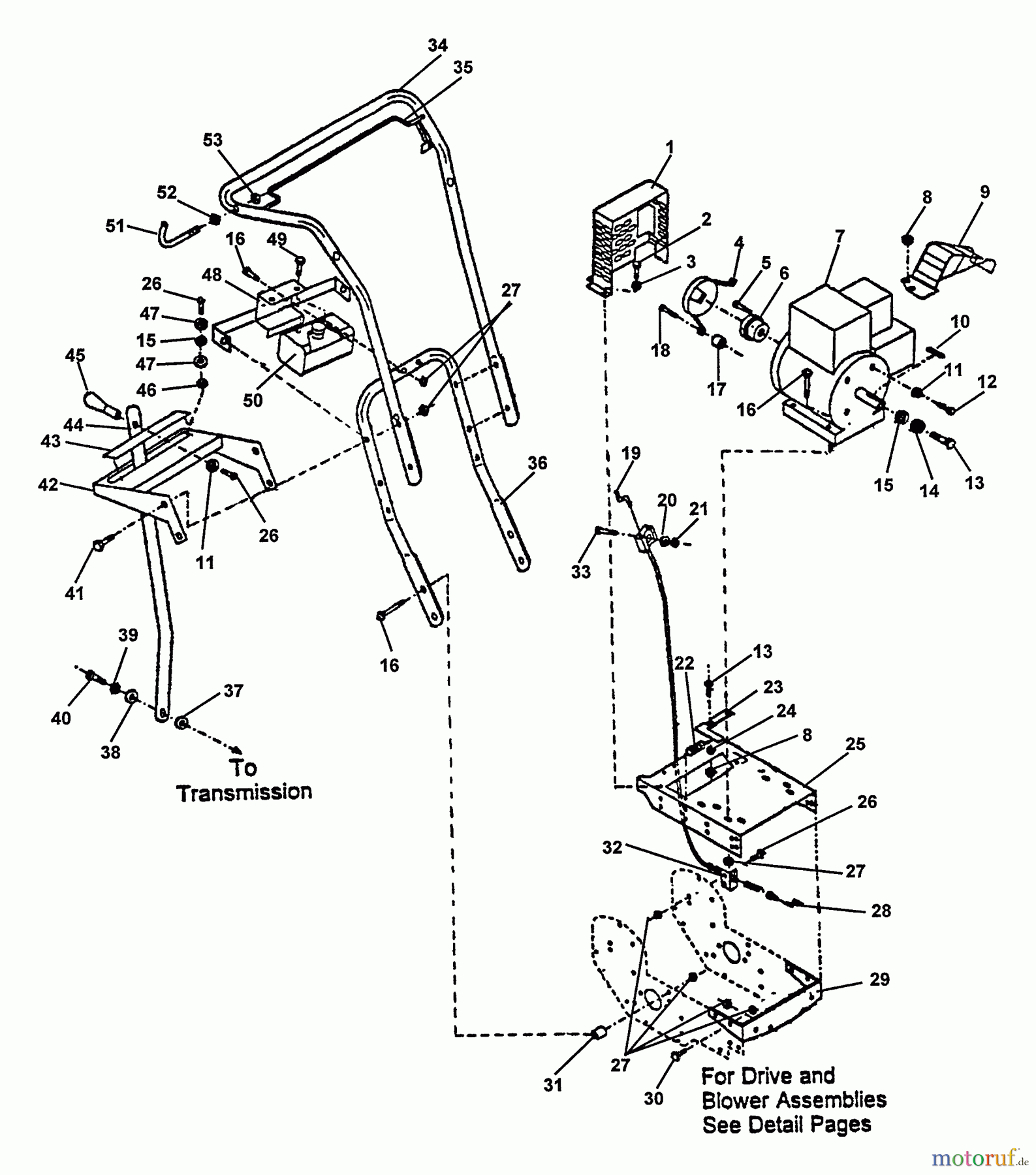 Echo Bläser / Sauger / Häcksler / Mulchgeräte CSV-5S - Echo Chipper/Shredder/Vacuum Handles, Gear Shift, Fuel Tank, Starter, Drv Cable
