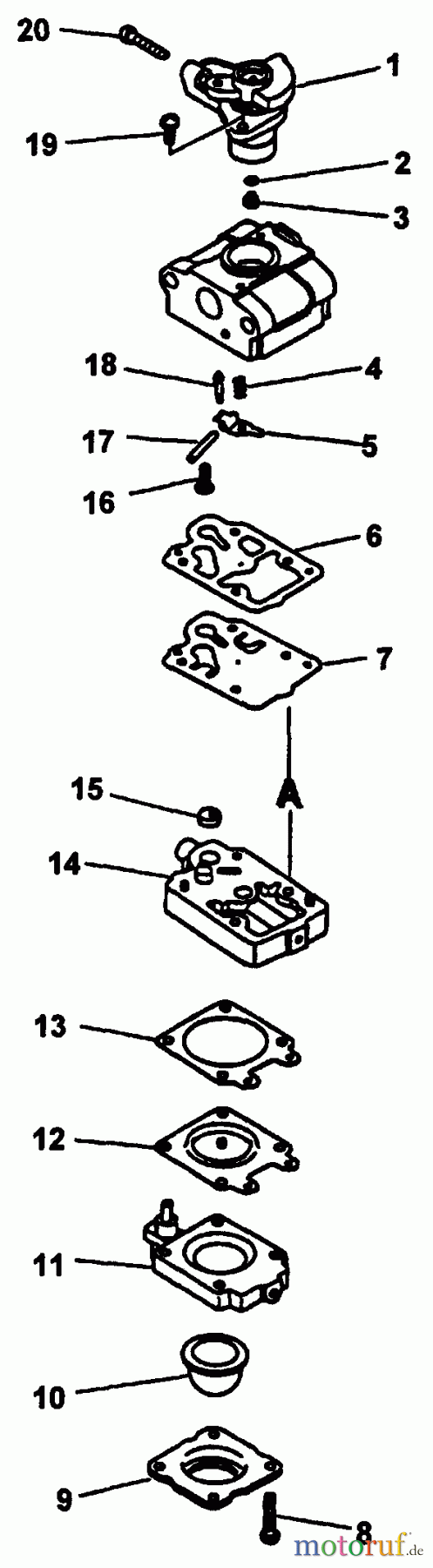 Echo Bohrer / Erdbohrer EDR-2400 - Echo Reversible Engine Drill (Type 1E) Carburetor