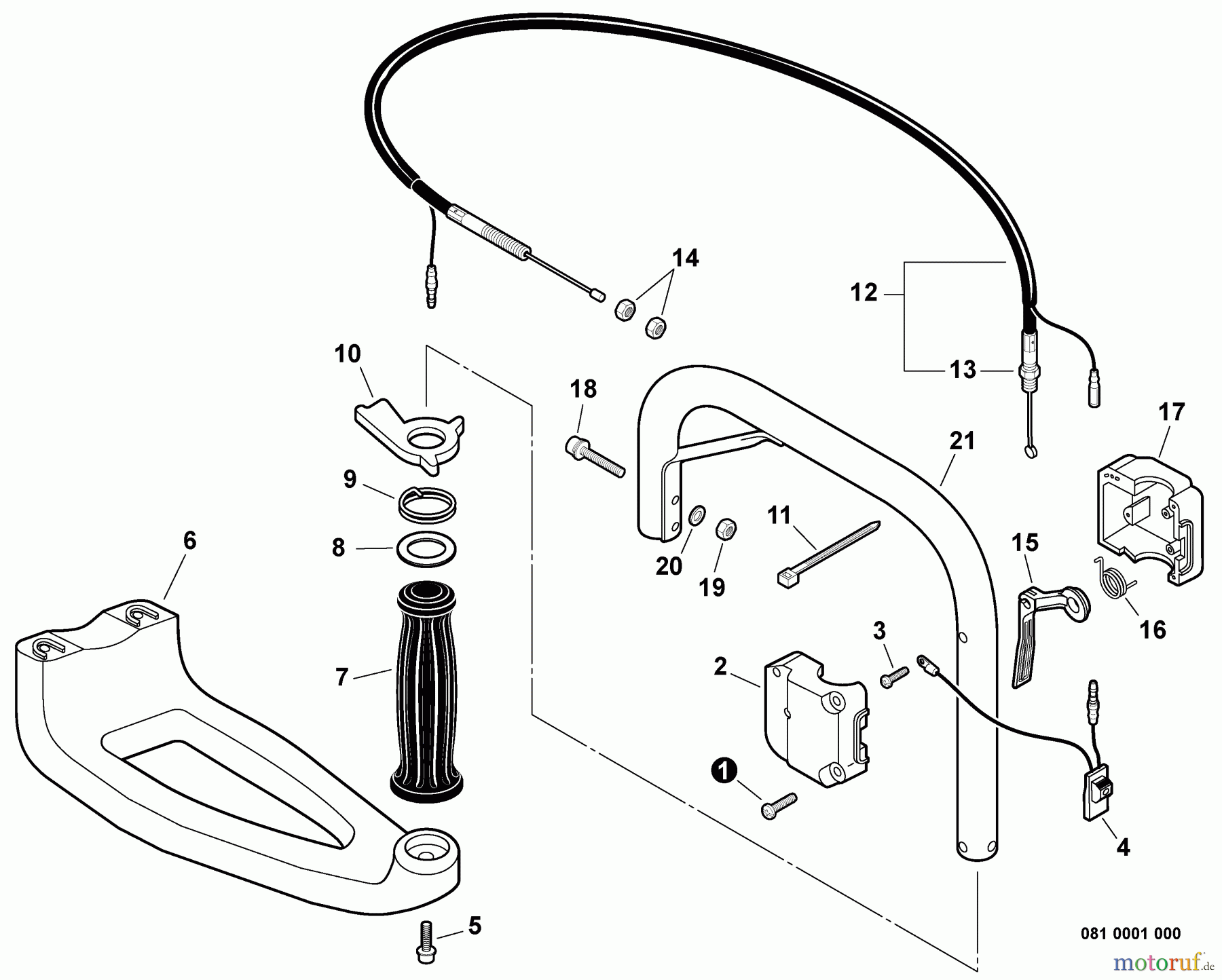 Echo Bohrer / Erdbohrer EDR-260 - Echo Reversible Engine Drill, S/N: E01705001001 - E01705999999 Handles, Throttle Control