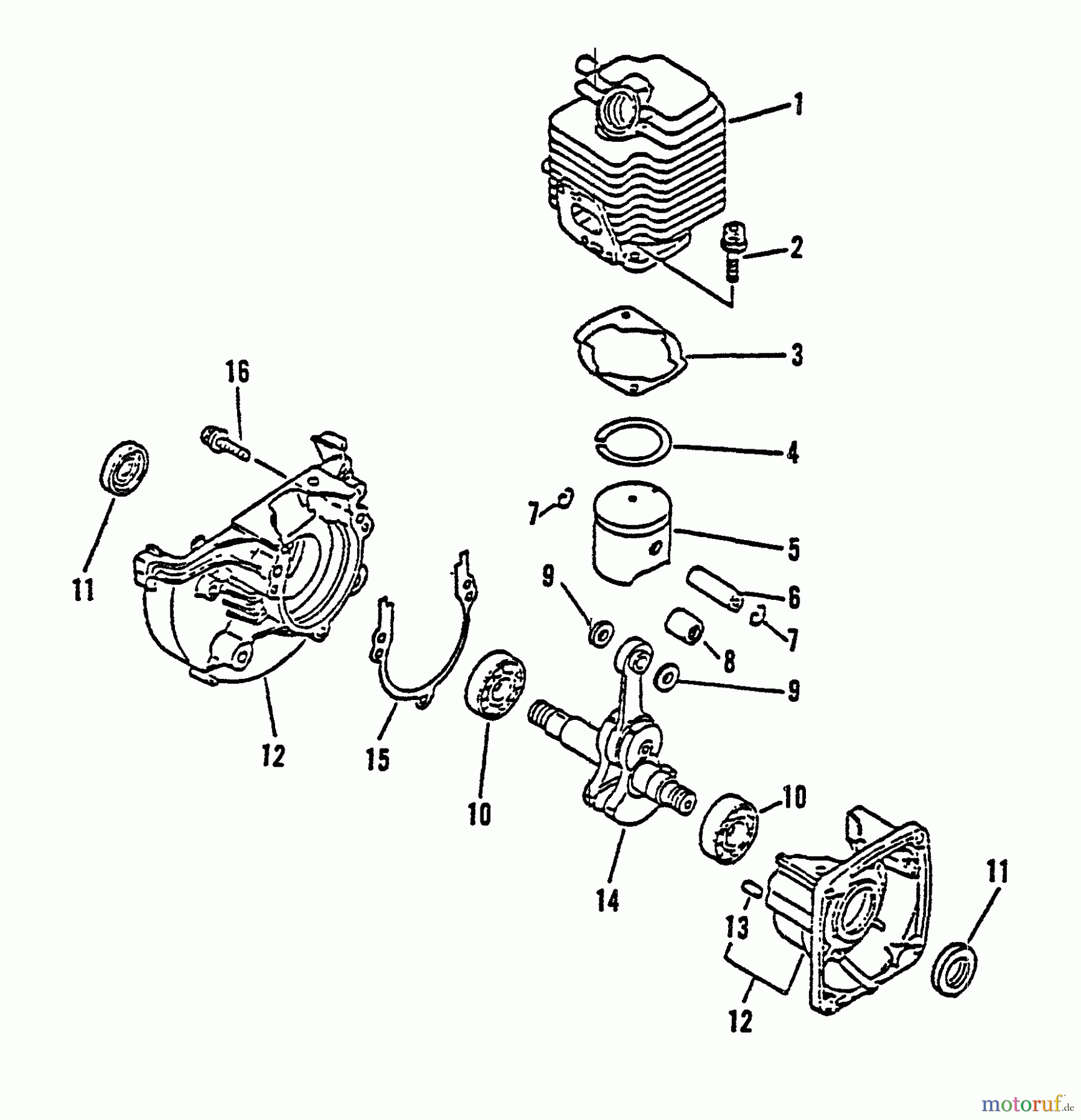 Echo Bläser / Sauger / Häcksler / Mulchgeräte ES-2000 - Echo Shredder/Vacuum, S/N: 001001 - 007941 Engine, Crankcase