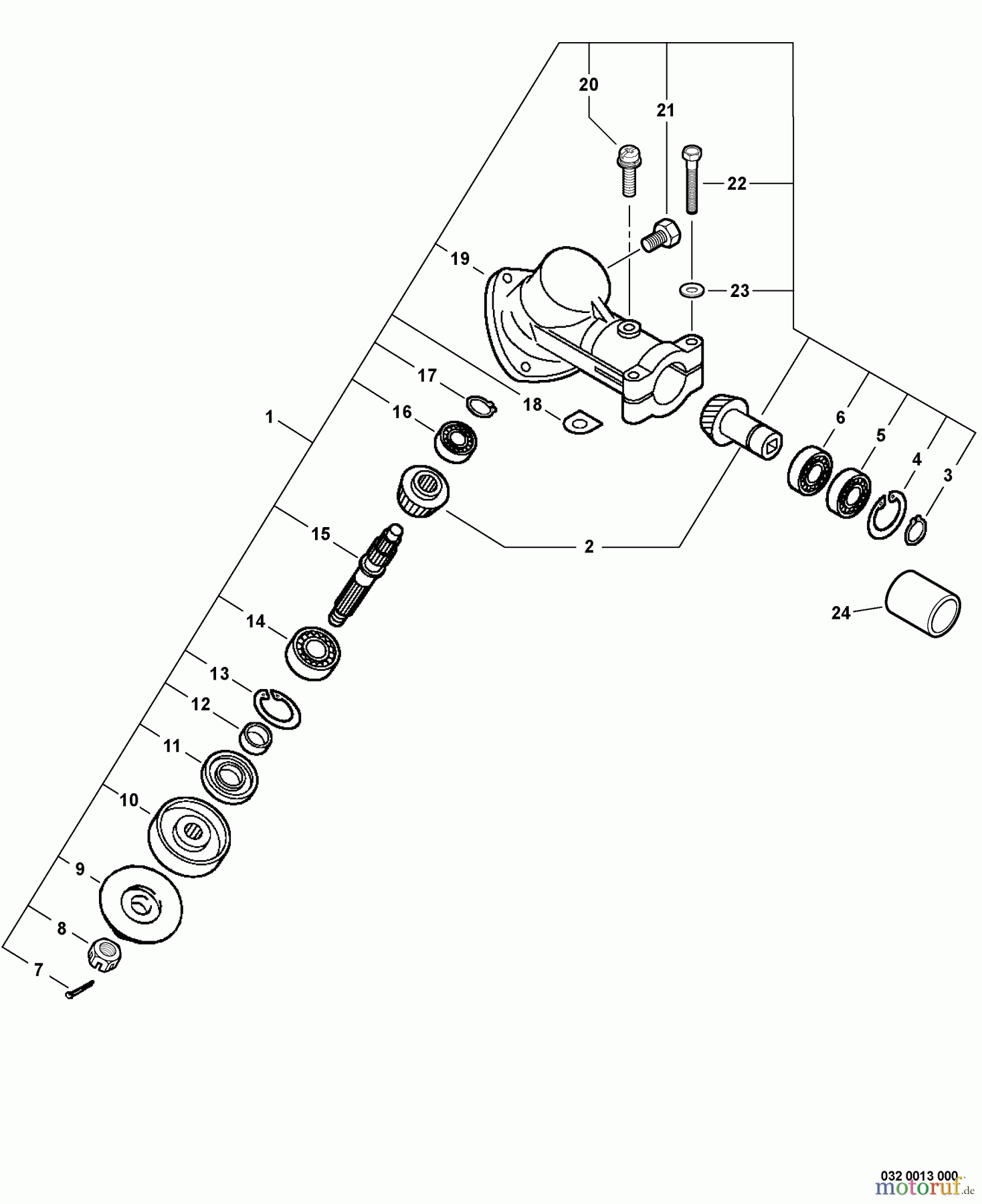 Echo Kantenschneider PE-200 - Echo Edger, S/N: S68211001001 - S68211999999 Gear Case