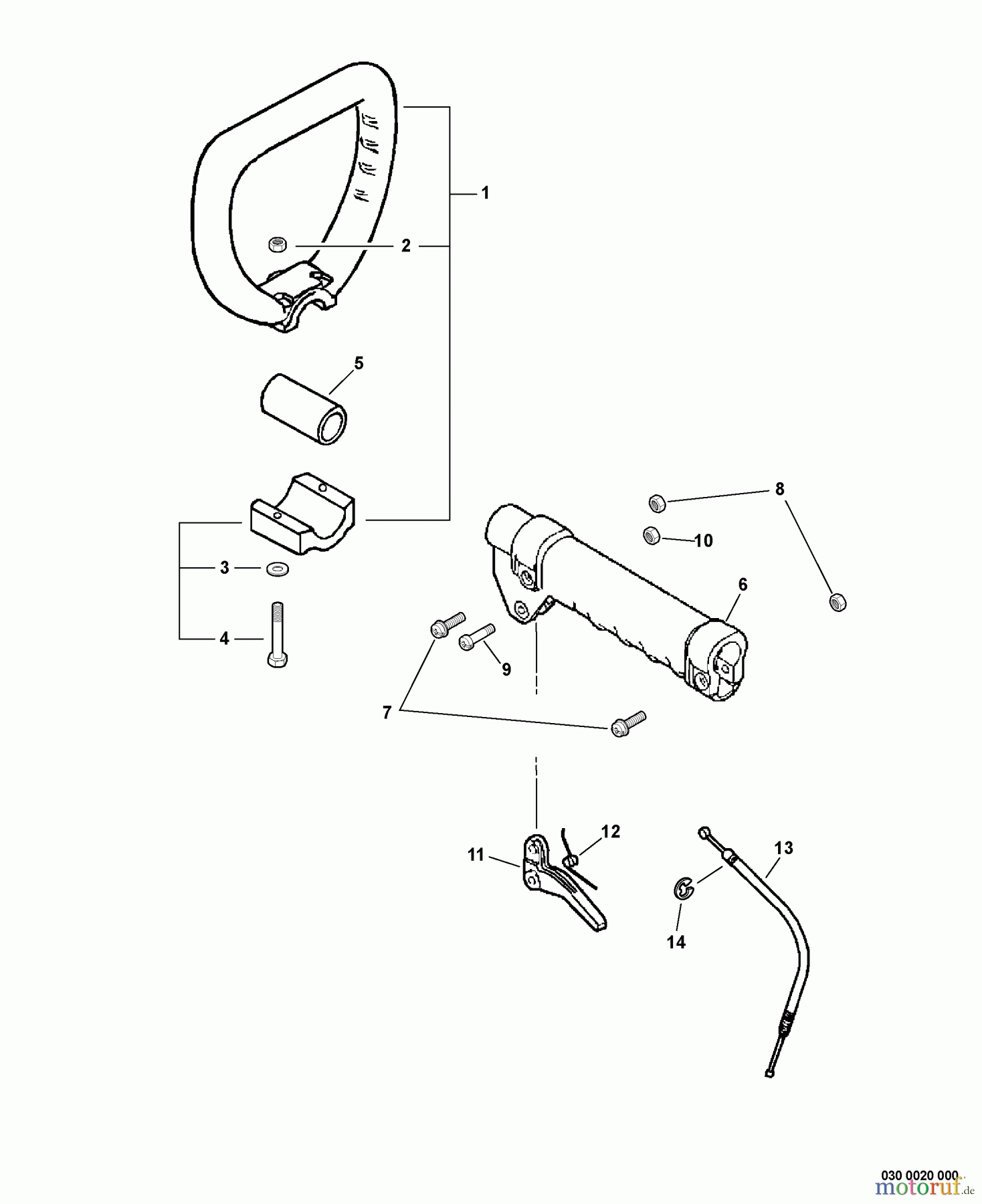 Echo Kantenschneider PE-200 - Echo Edger, S/N: S83013001001 - S83013999999 Handles, Throttle Control