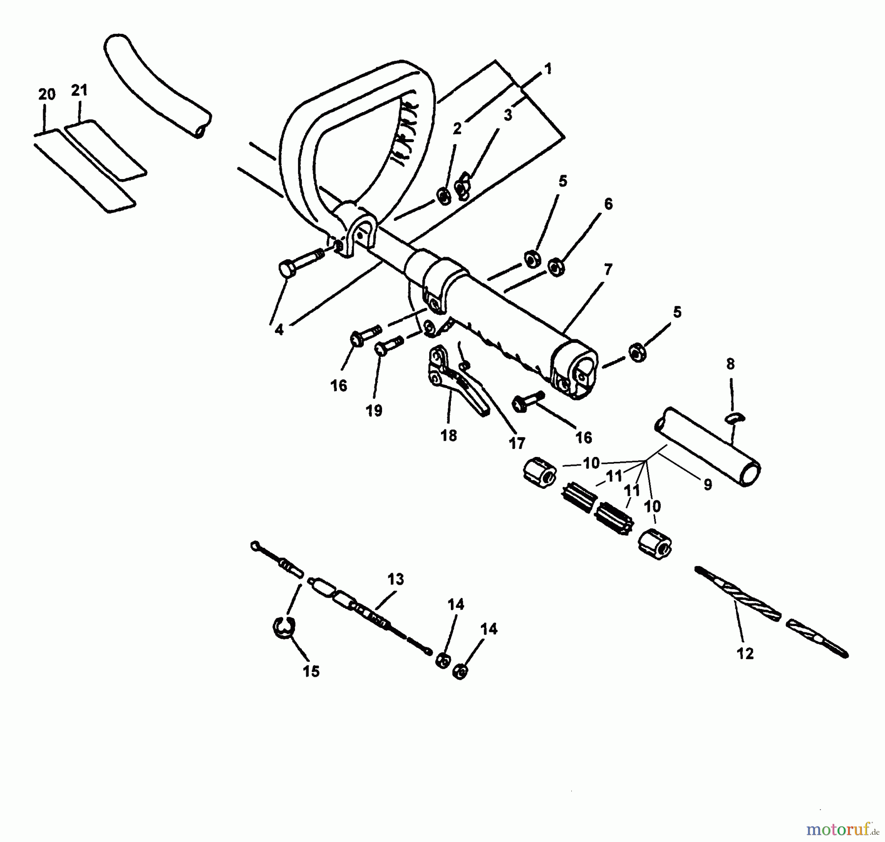 Echo Kantenschneider PE-2000 - Echo Edger (Type 1) Driveshaft Asy, Handles, Throttle Trigger