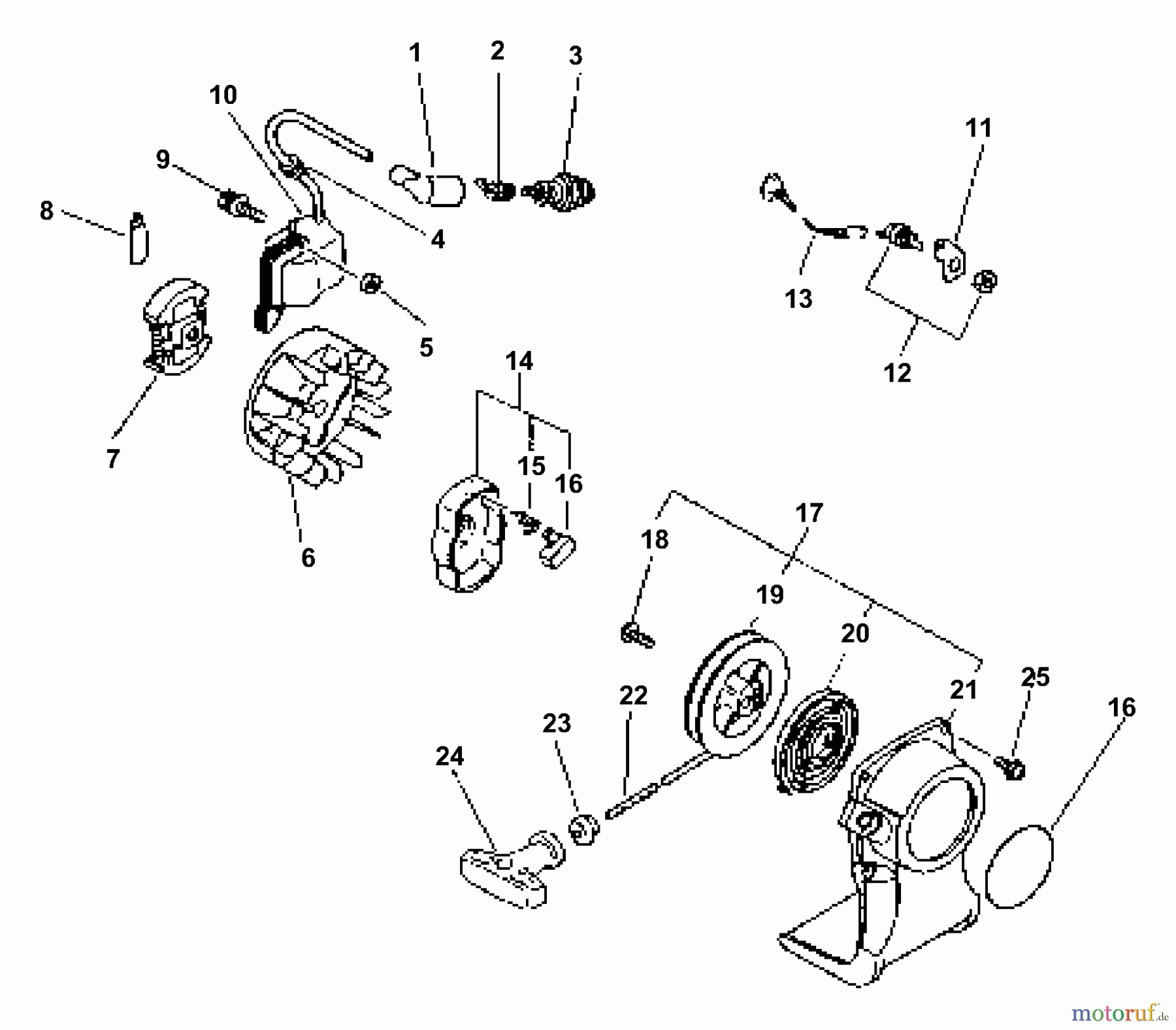 Echo Kantenschneider PE-2000 - Echo Edger (Type 2E) Ignition, Starter, Clutch, Stop Switch