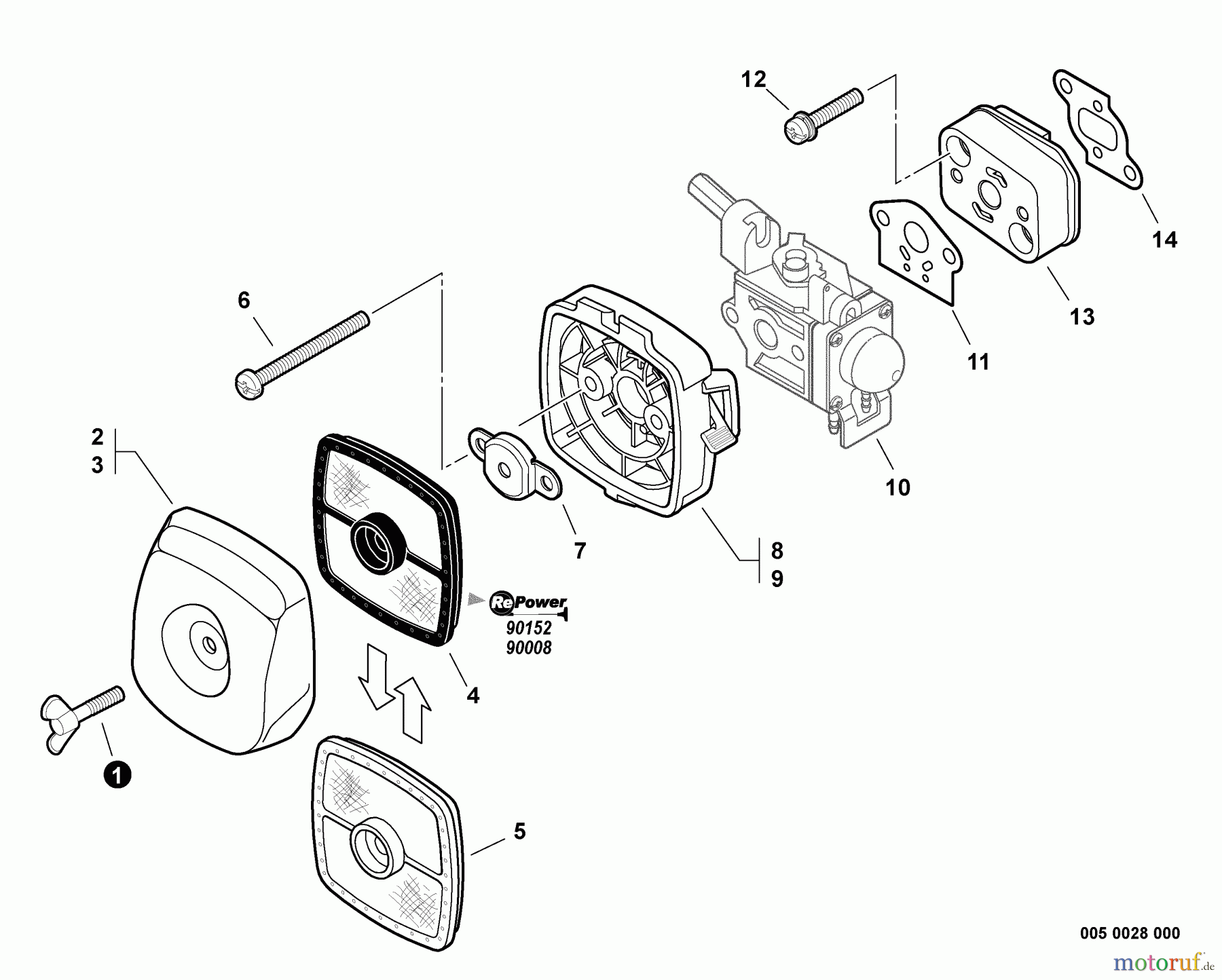 Echo Trimmer, Faden / Bürste SRM-230S - Echo String Trimmer, S/N:06001001 - 06999999 Intake