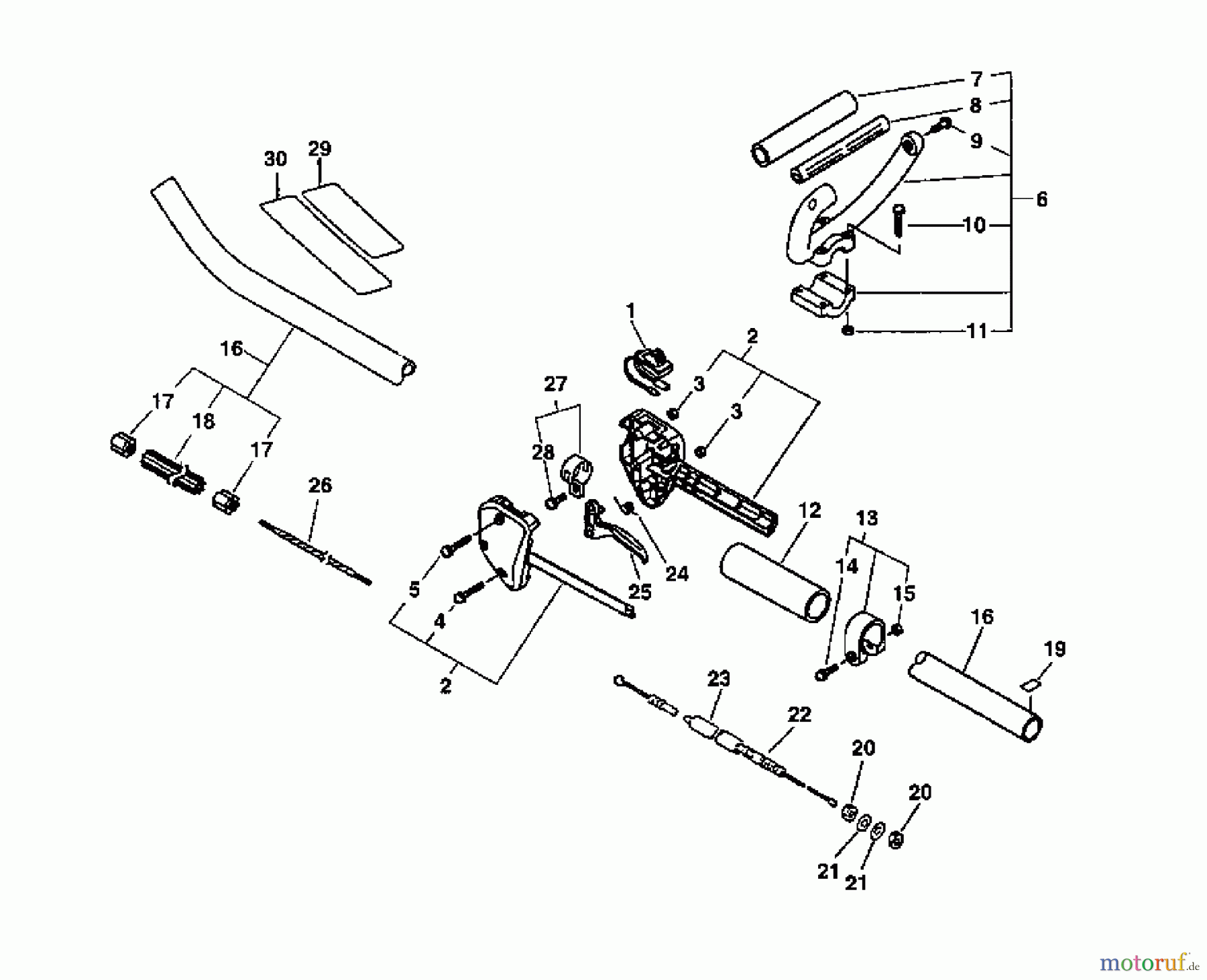  Echo Kantenschneider PE-2400 - Echo Edger (Type 1E) Driveshaft, Handles, Throttle, Stop Switch