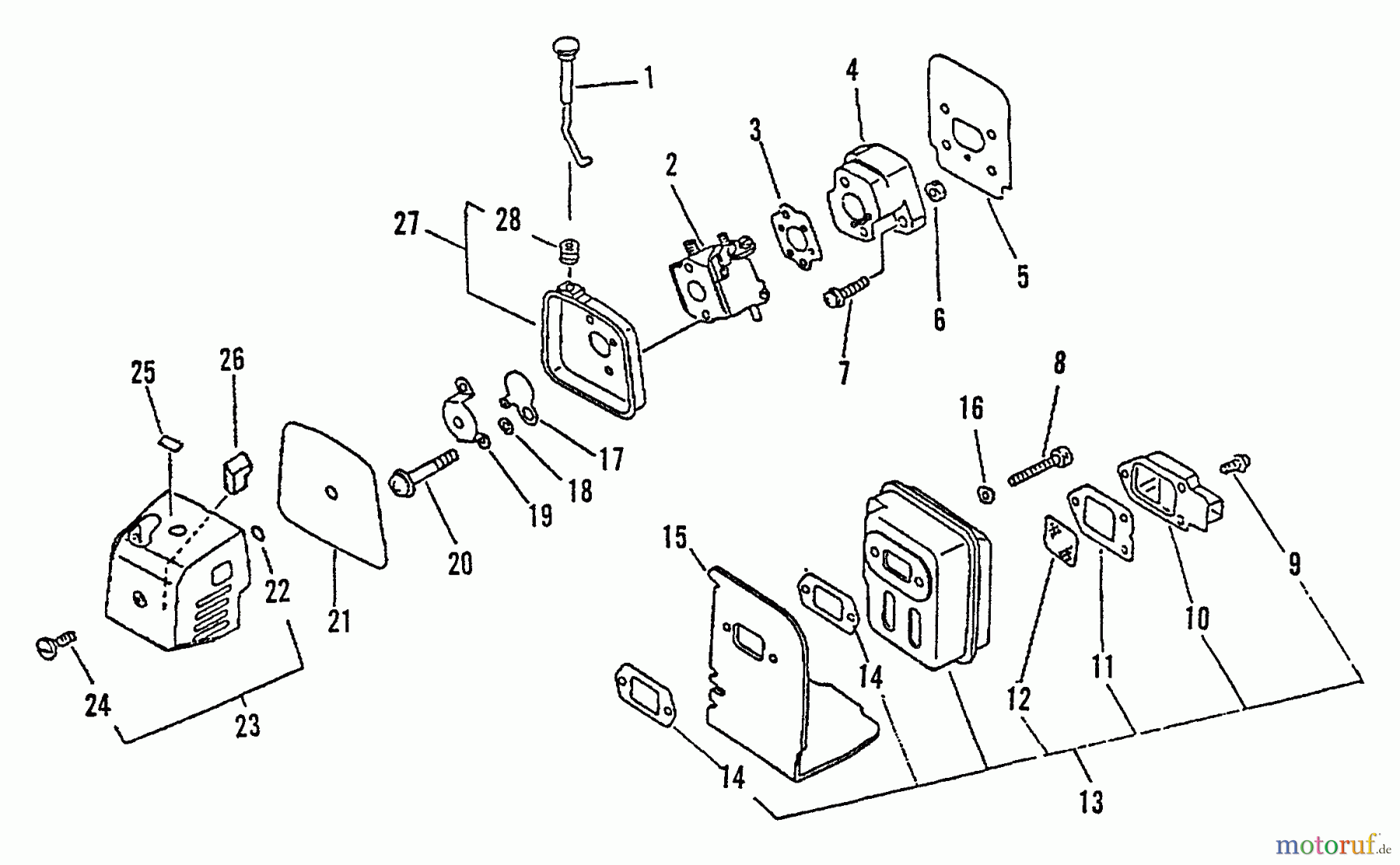 Echo Kantenschneider PE-2400 - Echo Edger, S/N: 001001 - 008000 Intake, Exhaust, Air Cleaner