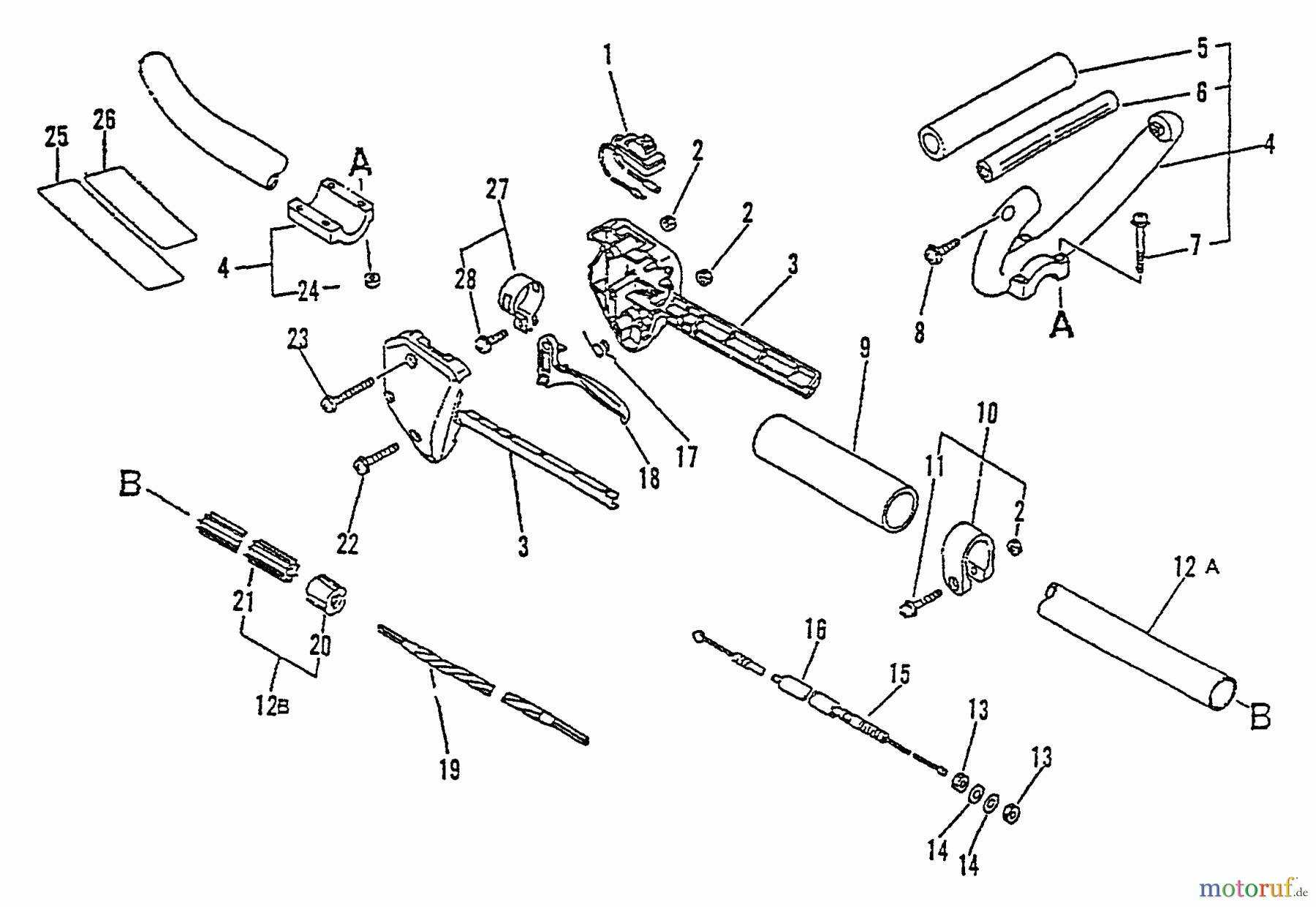 Echo Kantenschneider PE-2400 - Echo Edger, S/N: 018100 - 040060 Driveshaft, Handles, Ignition Switch, Throttle