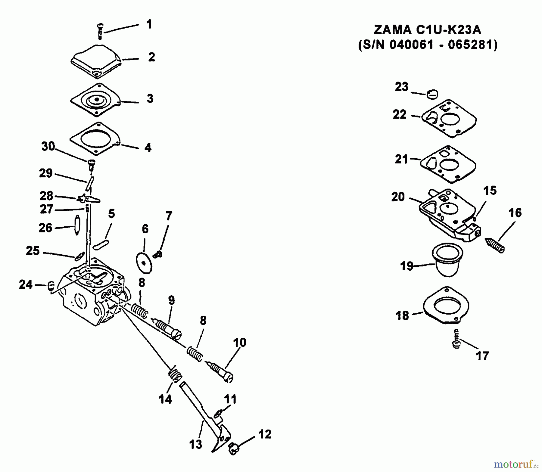  Echo Kantenschneider PE-2400 - Echo Edger, S/N: 040061 - 999999 Carburetor -- C1U-K23A
