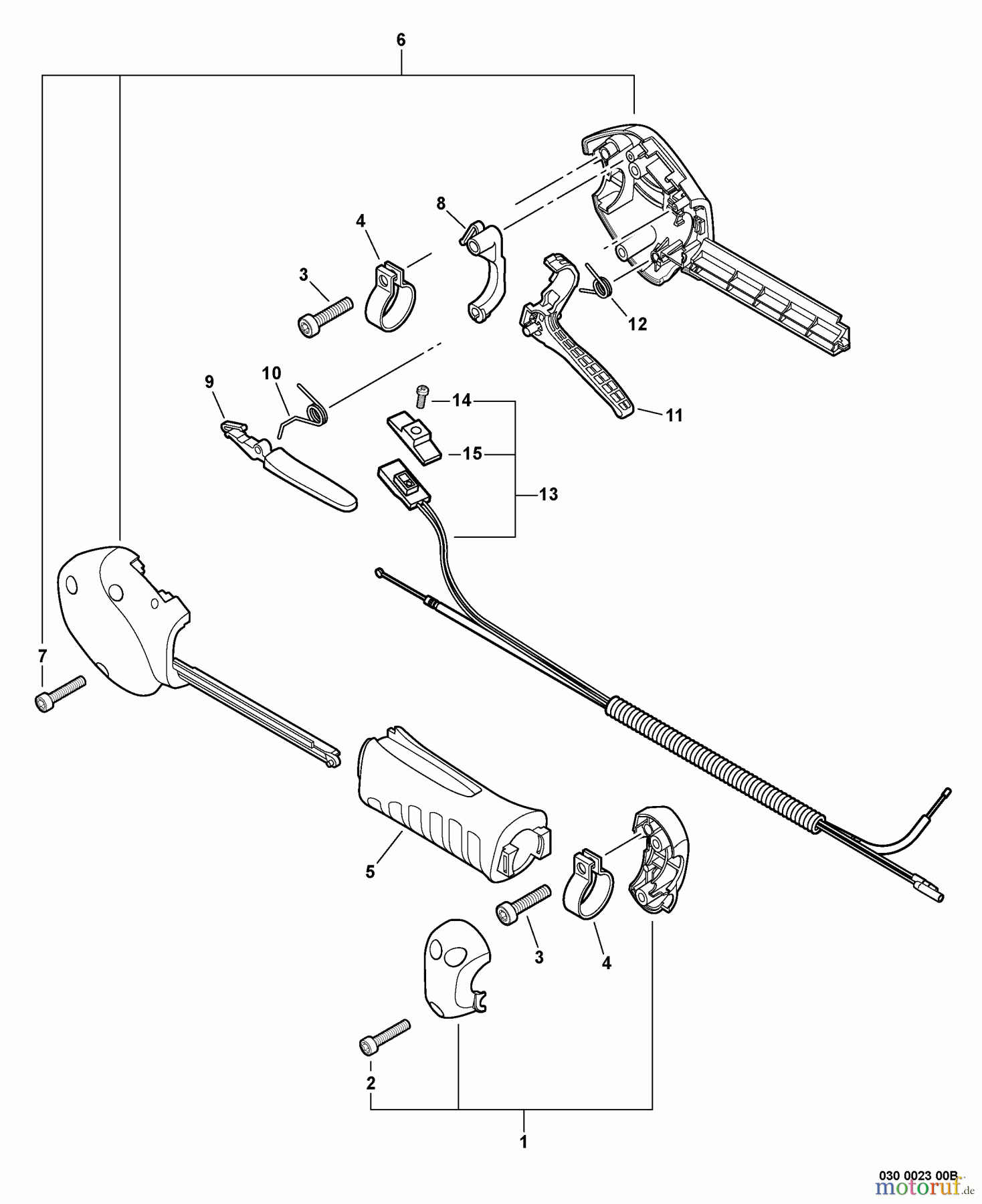 Echo Kantenschneider PE-265S - Echo Edger, S/N: S71412001001 - S71412999999 Control Handle, Control Cable Assembly