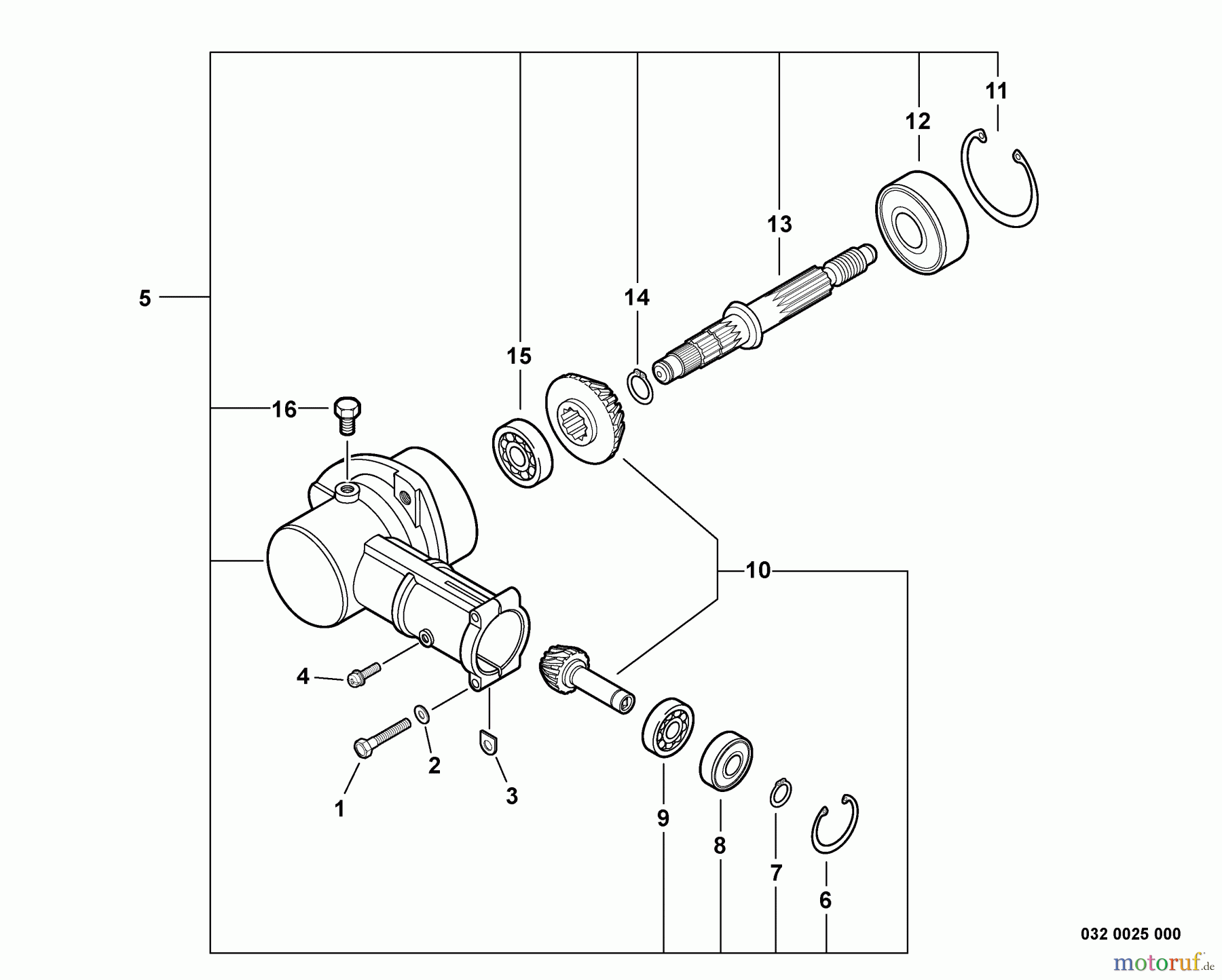 Echo Kantenschneider PE-266 - Echo Edger, S/N: T42912001001 - T42912999999 Gear Case