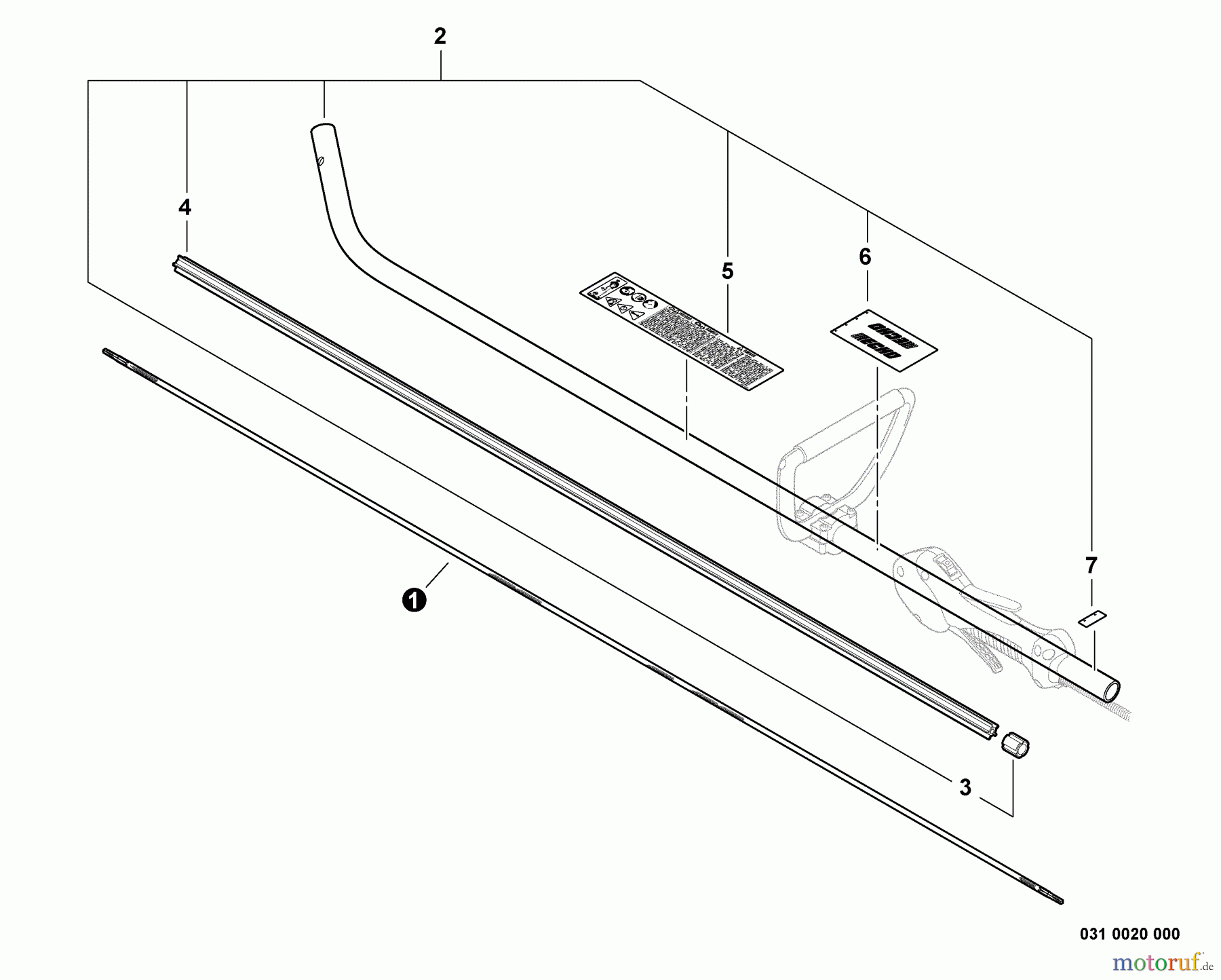Echo Kantenschneider PE-265 - Echo Edger, S/N: S75811001001 - S75811999999 Main Pipe Assembly, Driveshaft