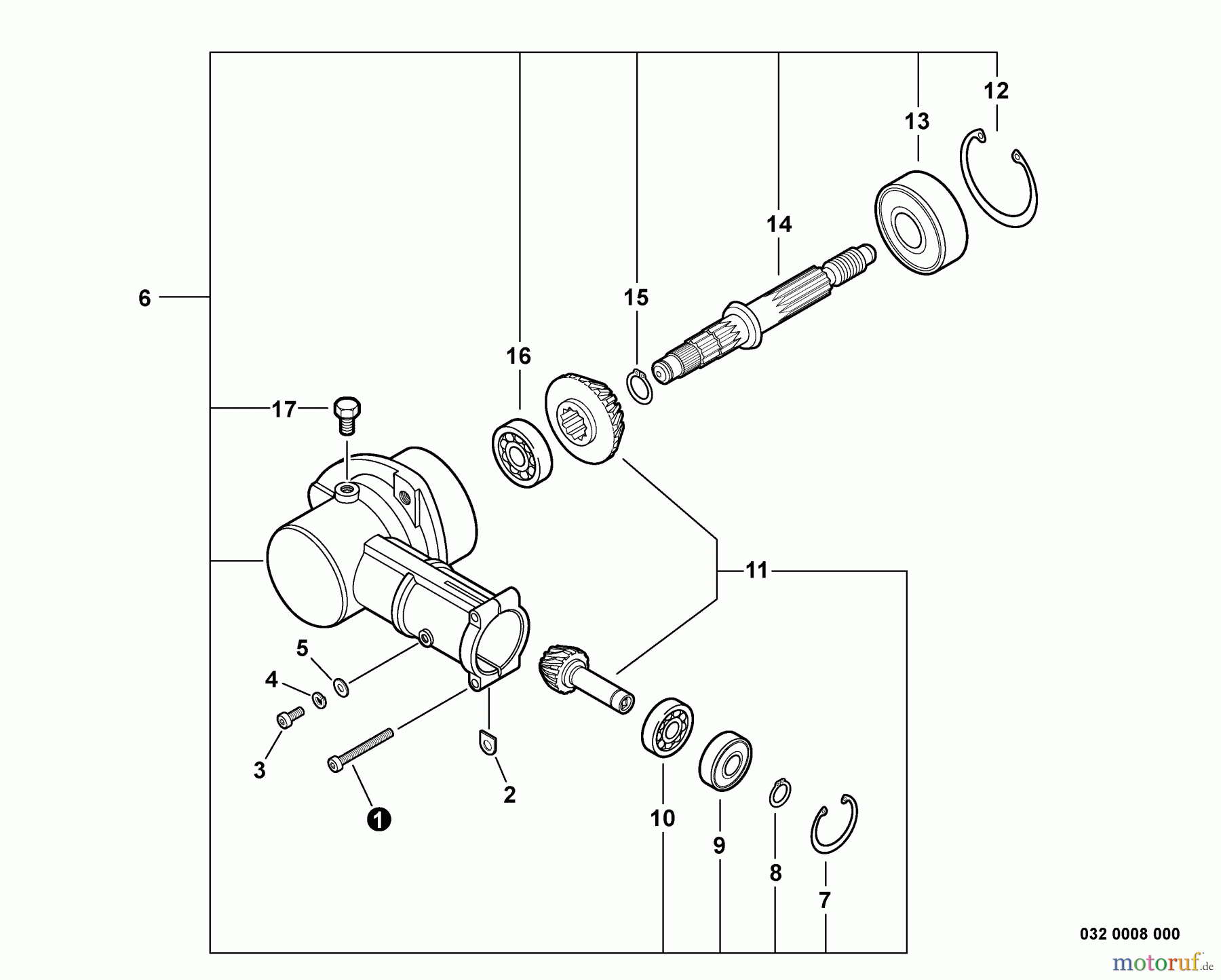 Echo Kantenschneider BRD-280 - Echo Bed Redefiner/Edger, S/N: S70812001001 - S70812999999 Gear Case