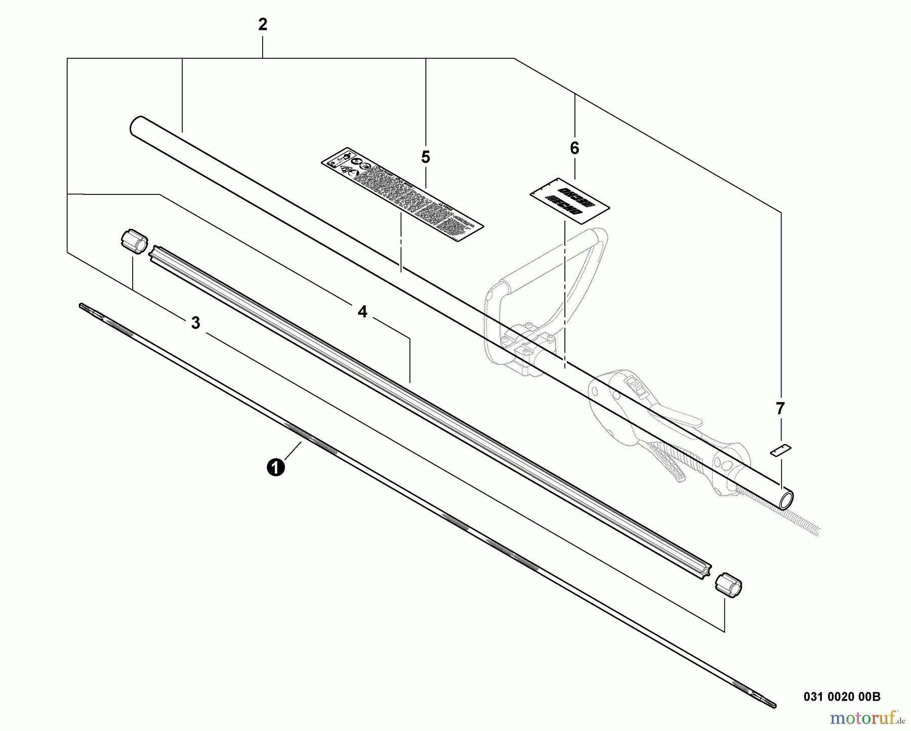 Echo Kantenschneider PE-265S - Echo Edger, S/N: S71513001001 - S71513999999 Main Pipe Assembly, Driveshaft