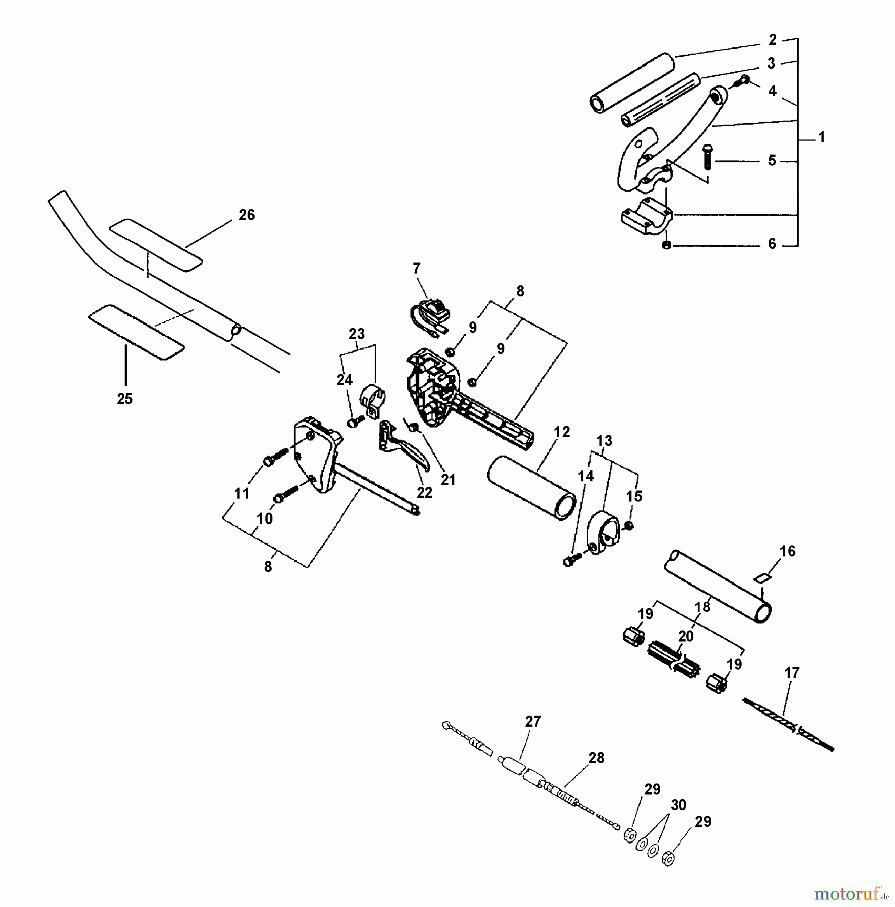  Echo Kantenschneider PE-3100 - Echo Edger (Type 1E) Driveshaft, Handles, Throttle, Stop Switch