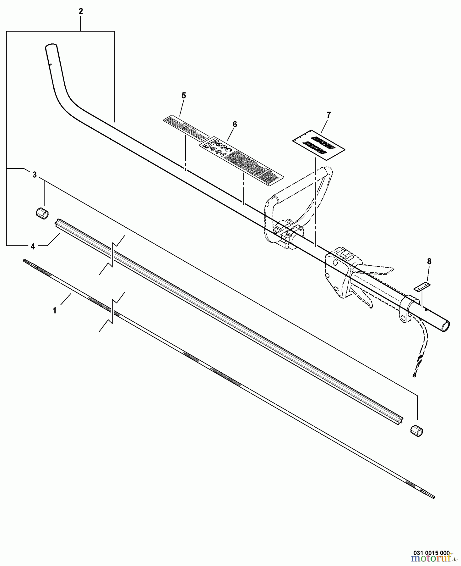 Echo Kantenschneider PE-311 - Echo Edger, S/N: S76012001001 - S76012999999 Main Pipe Assembly, Driveshaft