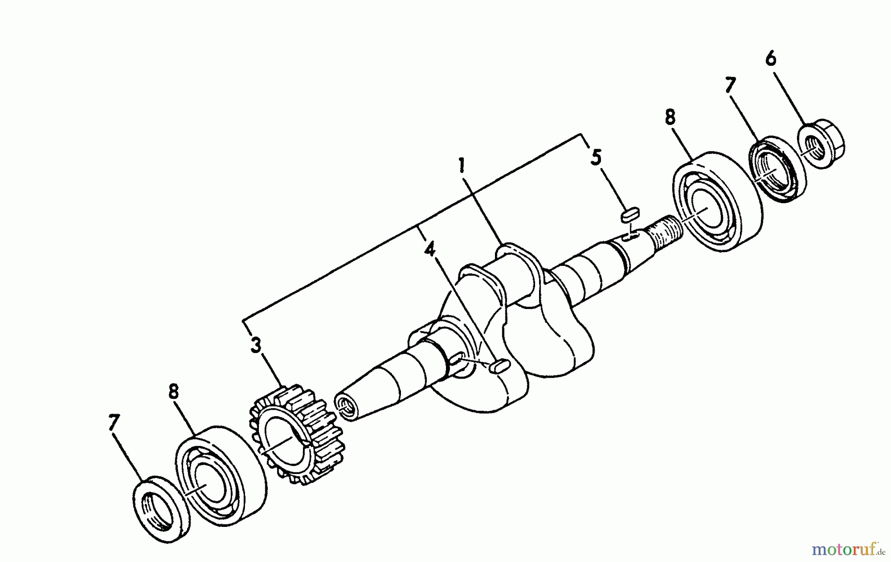 Echo Stromerzeuger EG-1500 - Echo Portable Generator, S/N: 00000 - 03796 Crankshaft, Main Bearing