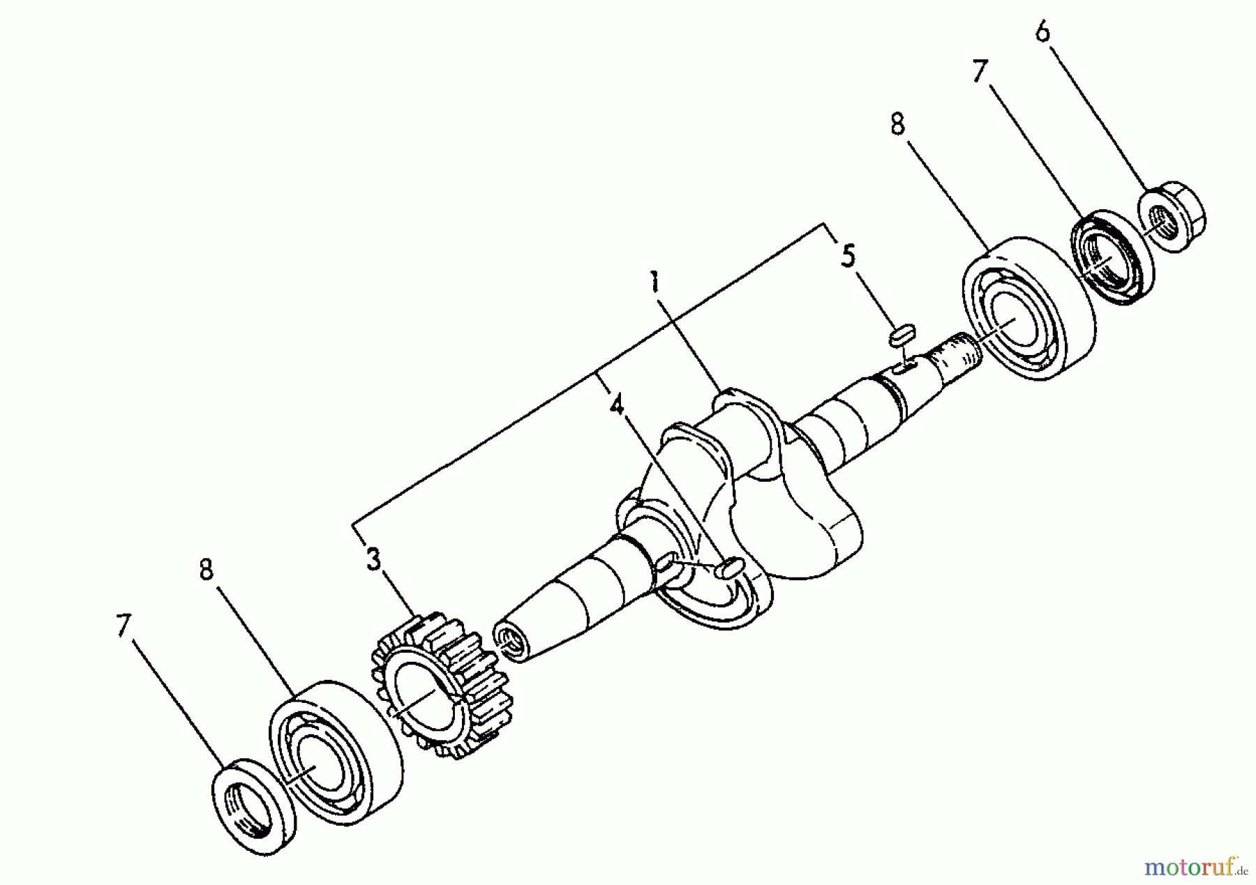  Echo Stromerzeuger EG-1500 - Echo Portable Generator, S/N: 03797 - 99999 Crankshaft, Main Bearing