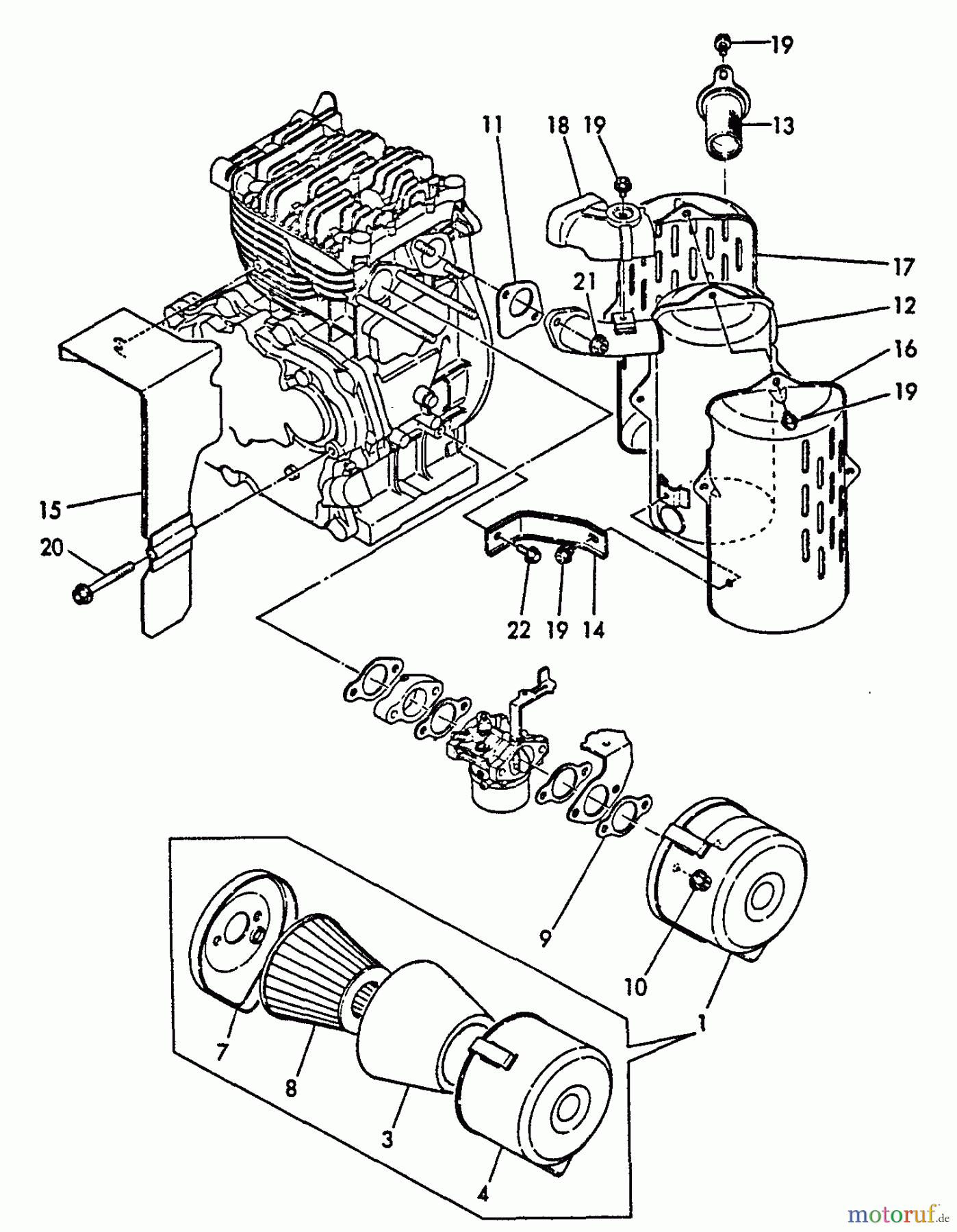 Echo Stromerzeuger EG-4300 - Echo Portable Generator, S/N: 00000 - 00845 Intake, Exhaust, Air Cleaner