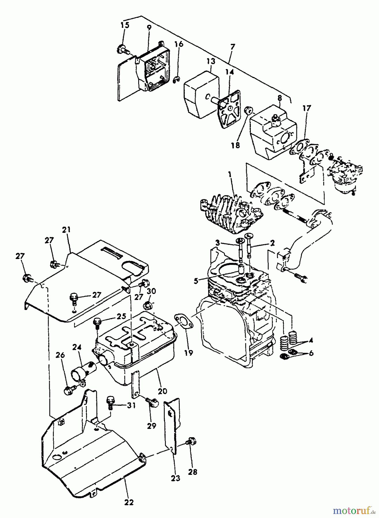Echo Stromerzeuger EG-550 - Echo Portable Generator Air Cleaner, Cylinder Head, Muffler
