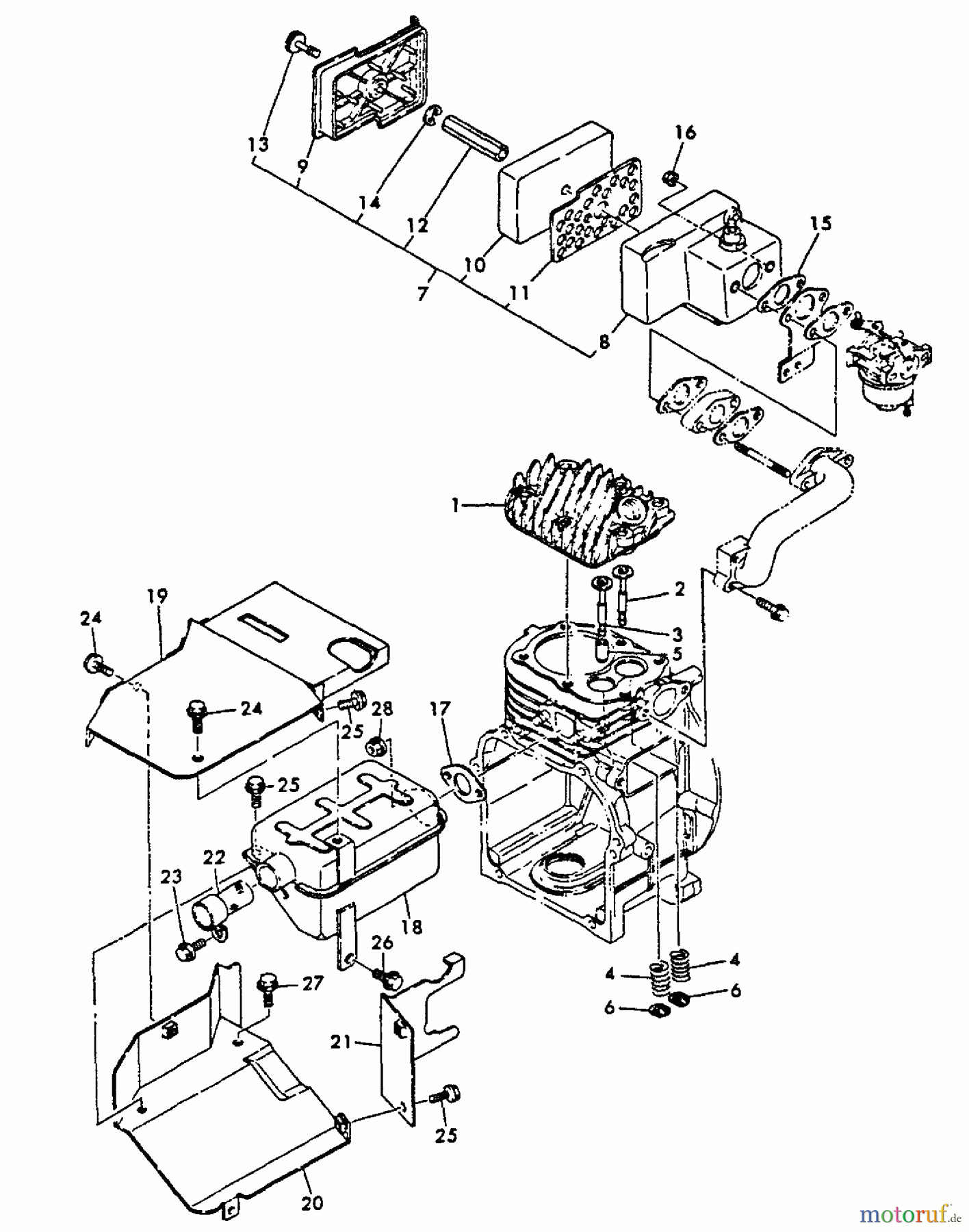 Echo Stromerzeuger EG-750 - Echo Portable Generator Air Cleaner, Cylinder Head, Muffler