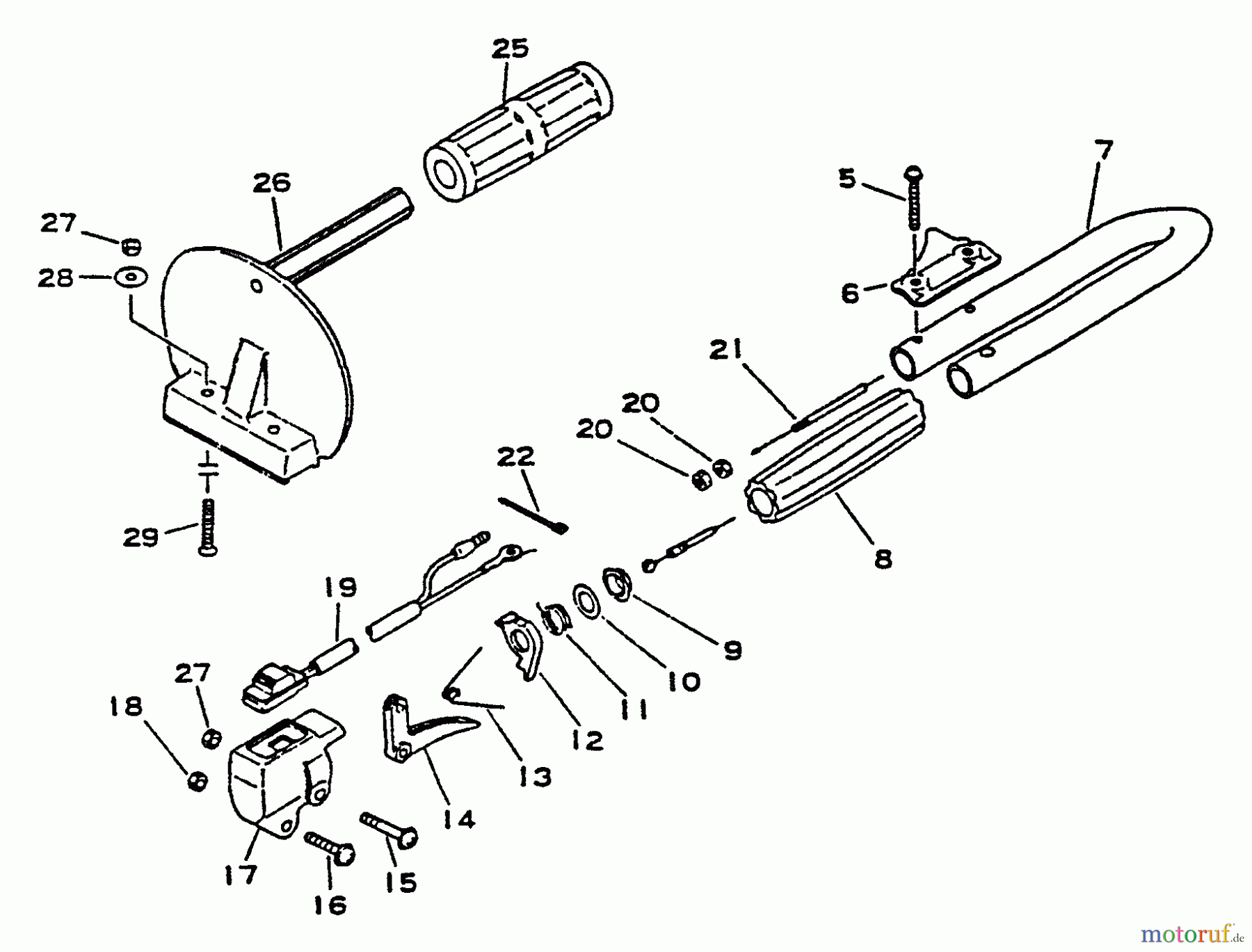 Echo Heckenscheren HC-1001 - Echo Hedge Trimmer, S/N: 008001 - 017000 Handles, Ignition Switch, Throttle