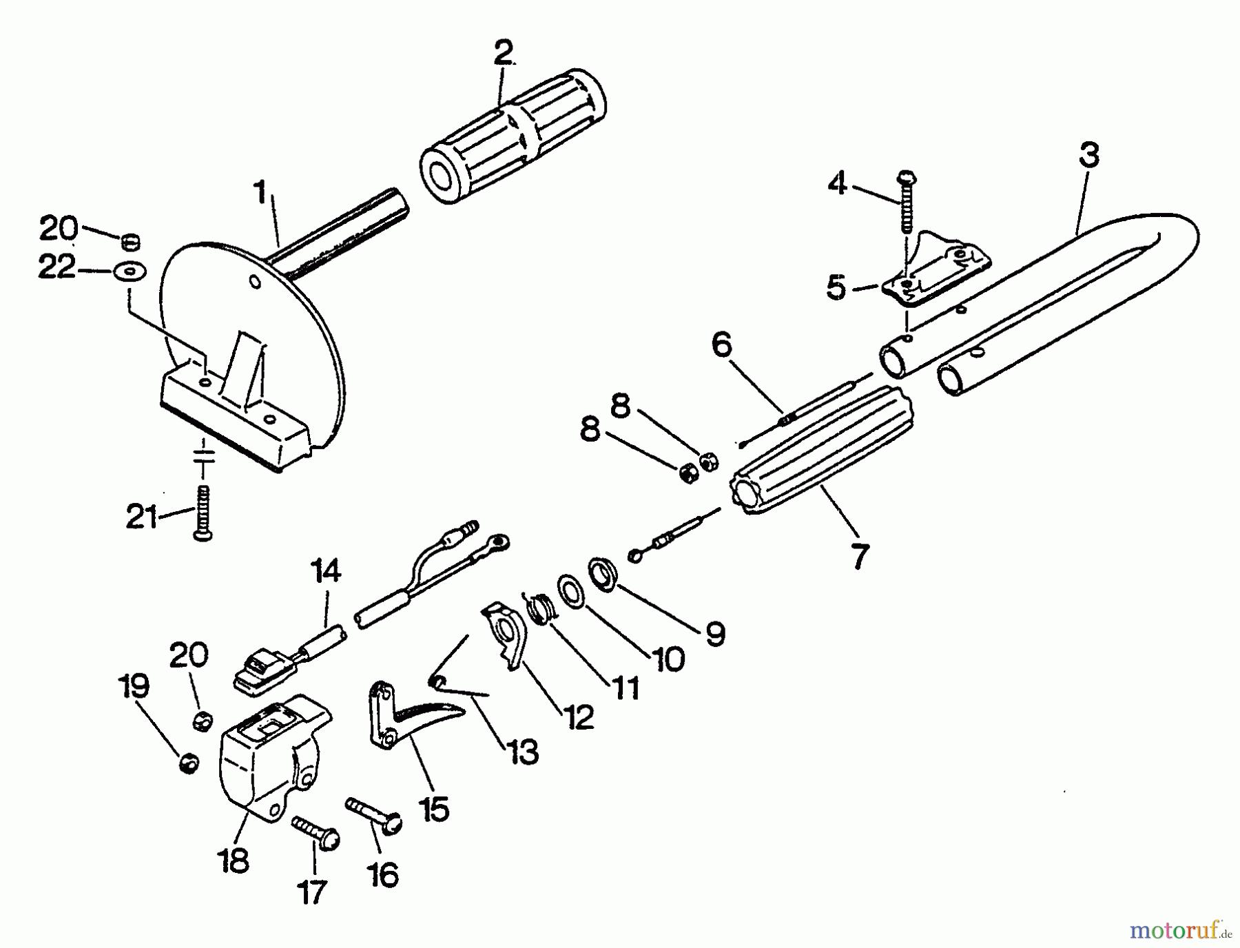 Echo Heckenscheren HC-1001 - Echo Hedge Trimmer, S/N: 024001 - 999999 Handles, Ignition Switch, Throttle