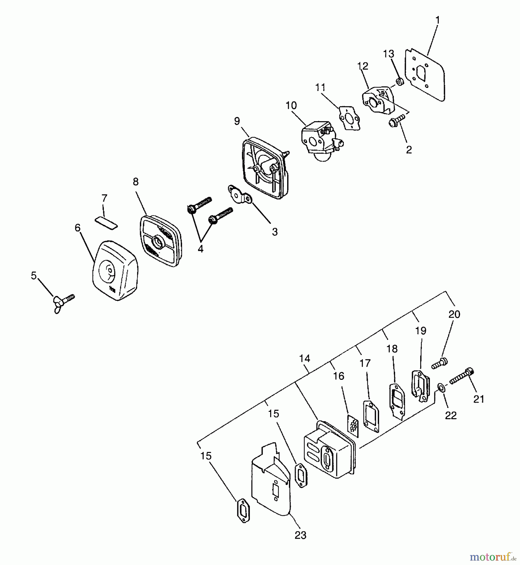  Echo Heckenscheren HC-1500 - Echo Hedge Trimmer (Type 1E) Intake, Exhaust, Air Filter