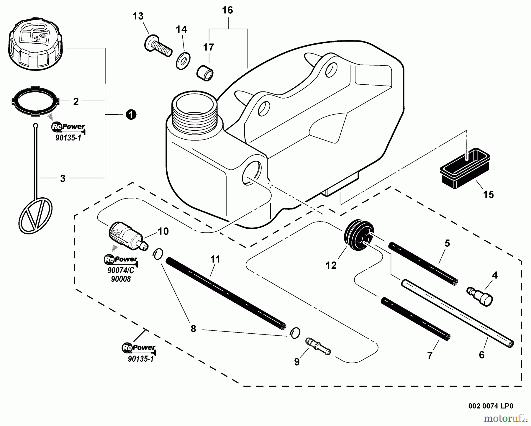 Echo Heckenscheren HC-150i - Echo Hedge Trimmer, S/N: S76312001001 - S76312999999 Fuel System S/N: S76312006916 - S76312999999