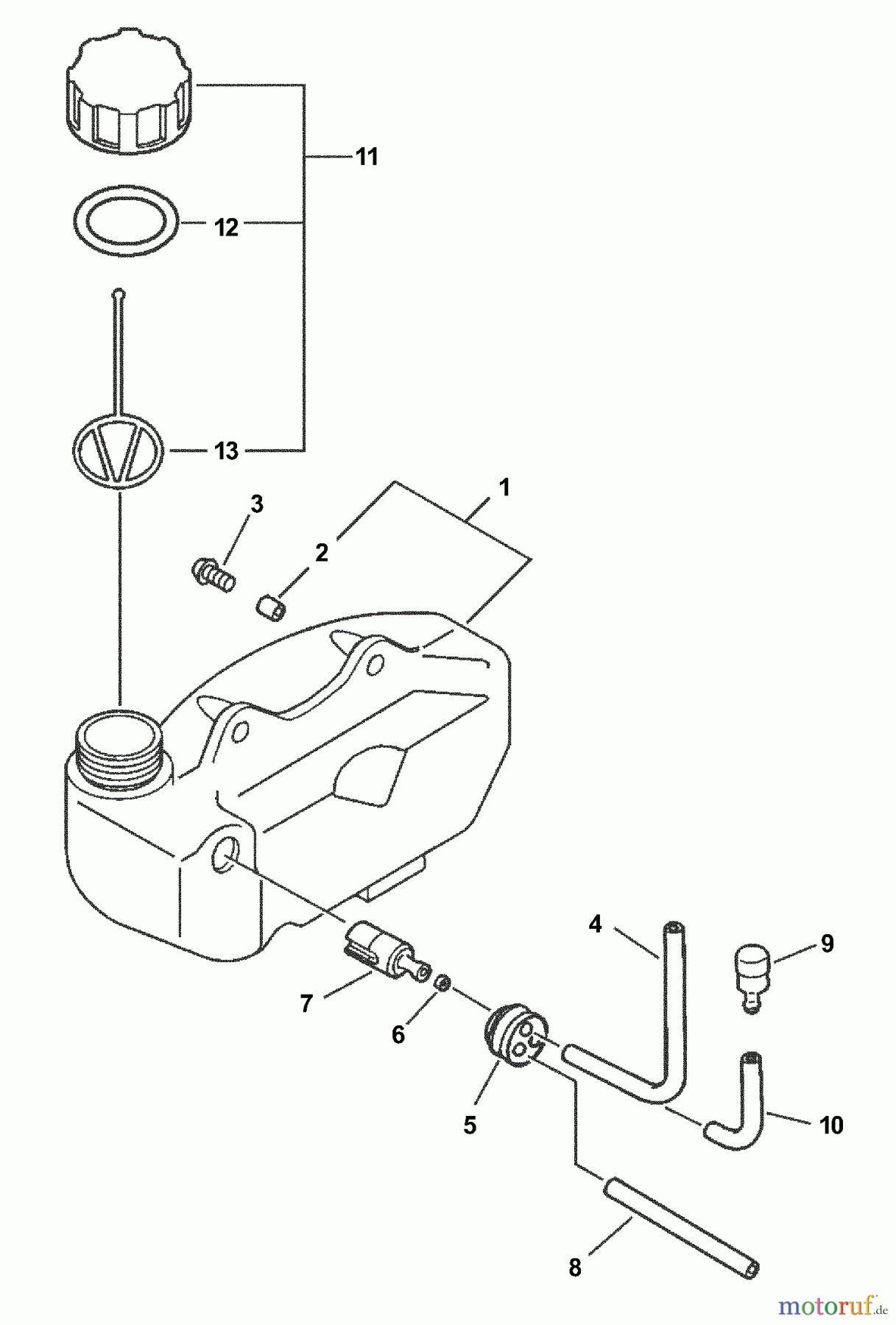Echo Heckenscheren HC-151 - Echo Hedge Trimmer, S/N: 02001001 - 02999999 Fuel System