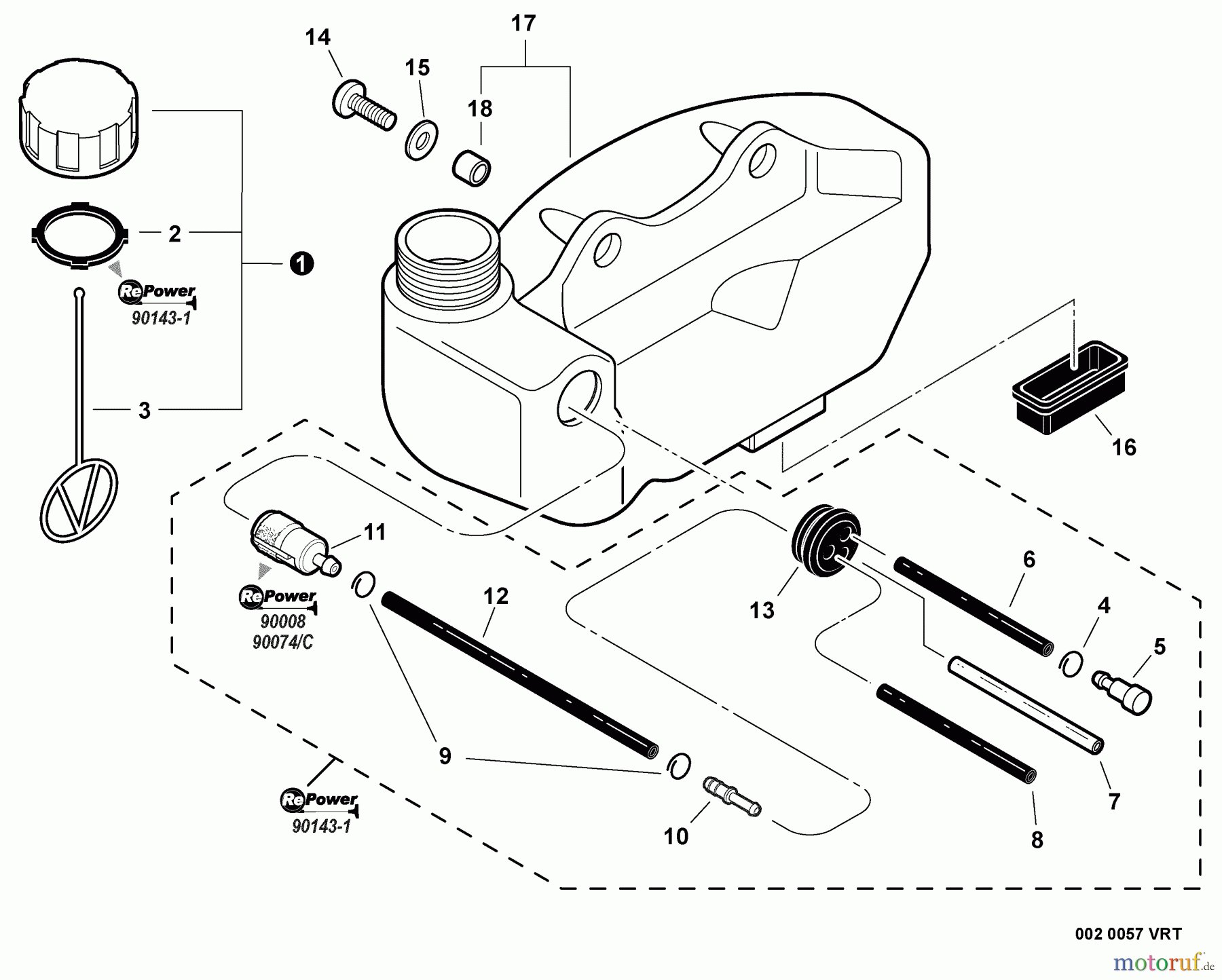 Echo Heckenscheren HC-152 - Echo Hedge Trimmers, S/N: S94012001001 - S94012999999 Fuel System