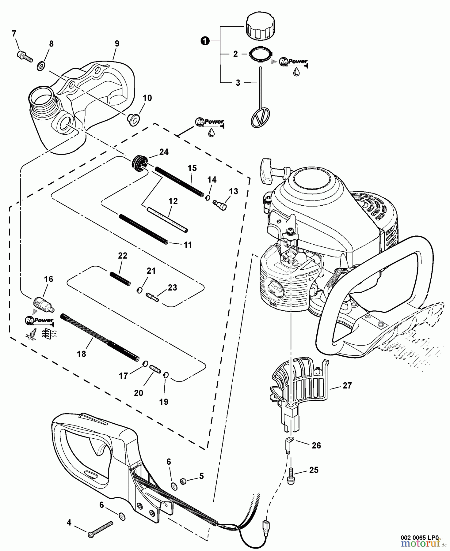 Echo Heckenscheren HC-155 - Echo Hedge Trimmer, S/N: S76212001001 - S76212999999 Fuel System, Debris Guard S/N: S76212015341 - S76212999999