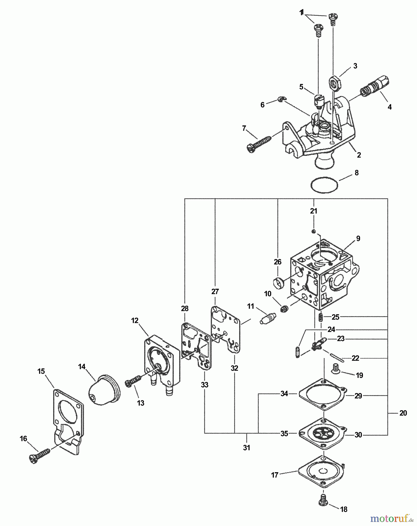 Echo Bläser / Sauger / Häcksler / Mulchgeräte ES-230 - Echo Shredder/Vacuum, S/N: 05001001 - 05999999 Carburetor -- RB-K67B S/N: 05001451 - 05999999
