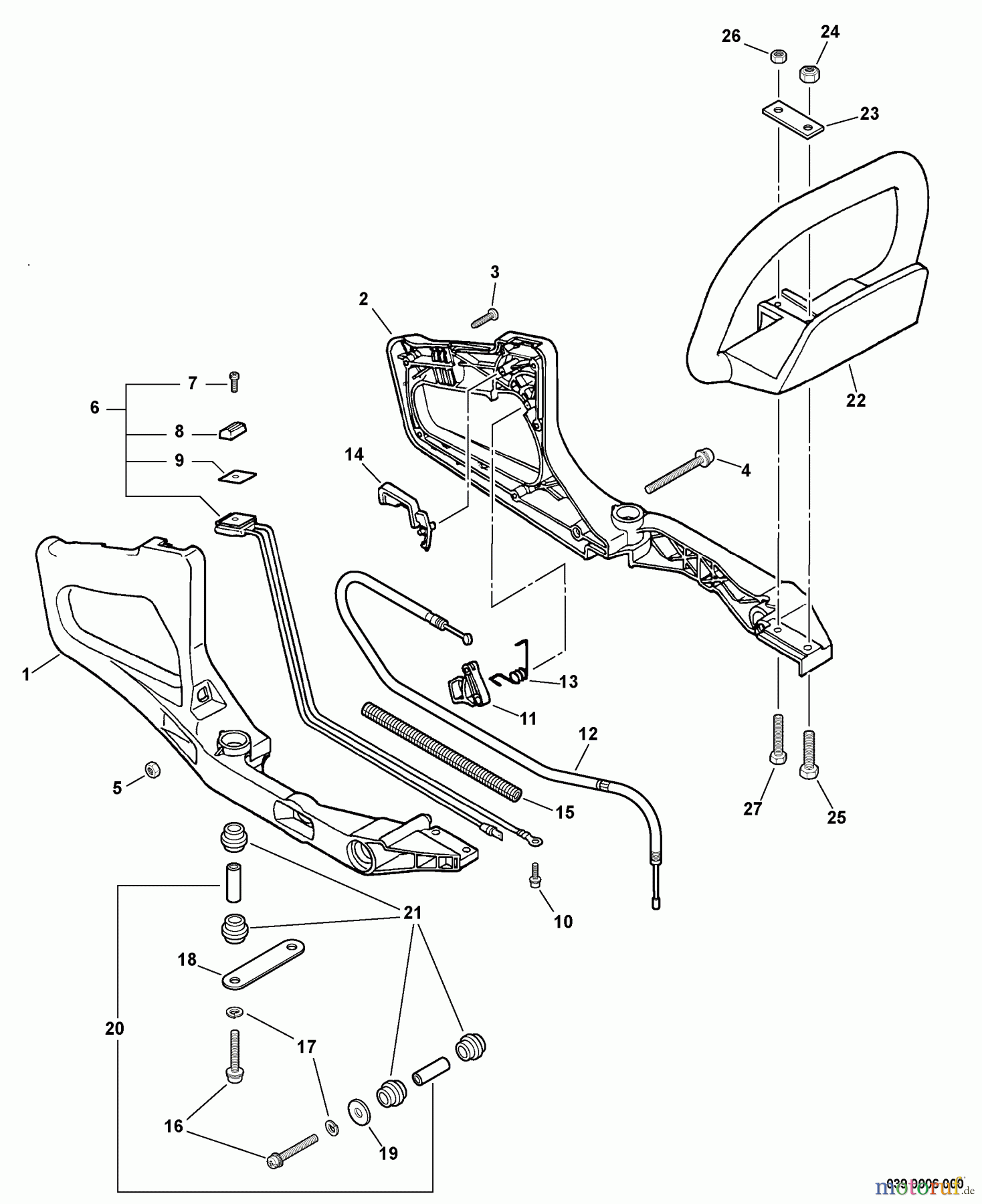 Echo Heckenscheren HC-180 - Echo Hedge Trimmer, S/N: S78012001001 - S78012999999 Handles, Switch, Throttle Cable