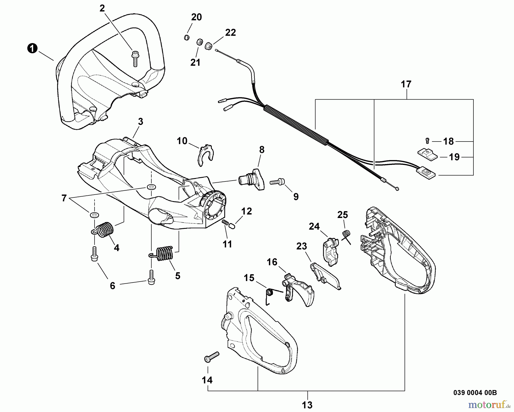 Echo Heckenscheren HC-165 - Echo Hedge Trimmer, S/N: S76612001001 - S76612999999 Handles, Frame, Throttle Control S/N: S76612004707 - S76612999999