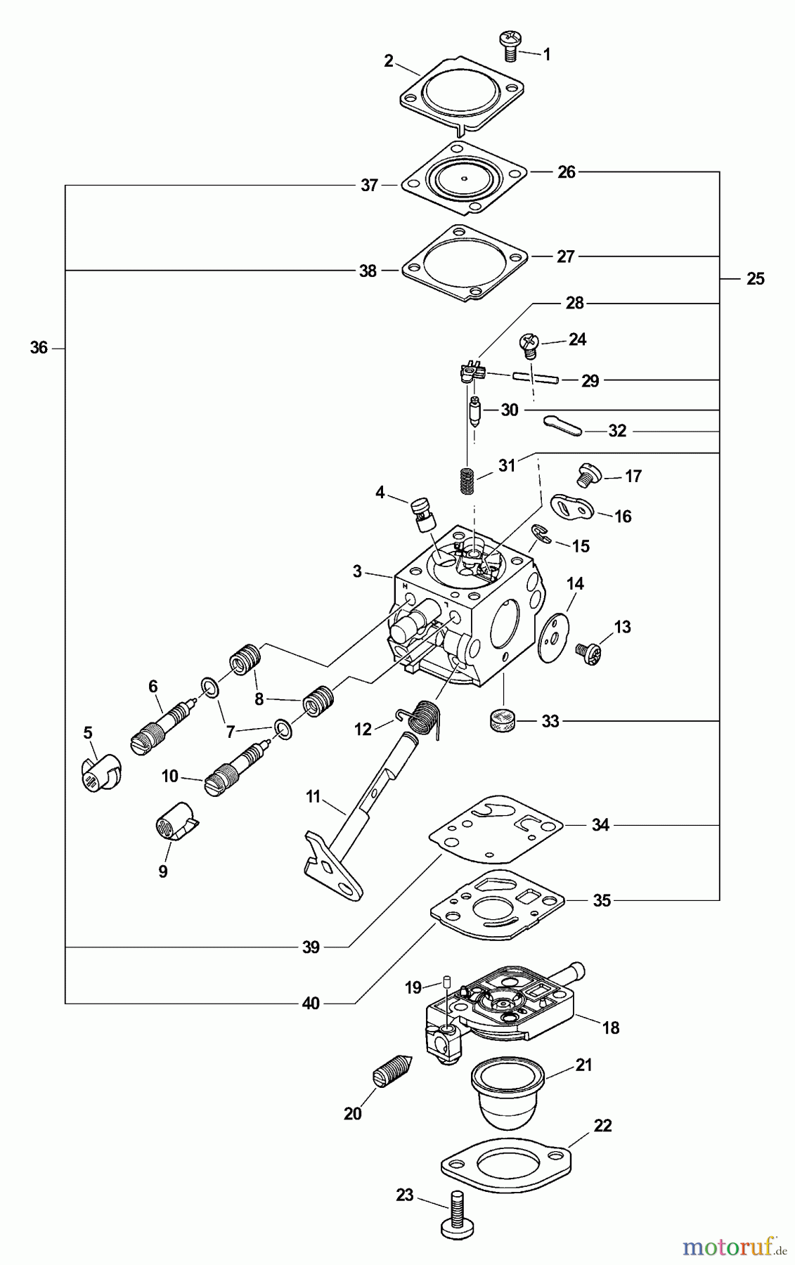 Echo Bläser / Sauger / Häcksler / Mulchgeräte ES-2400 - Echo Shredder/Vacuum (Type 1) Carburetor -- C1U-K44A S/N: 001001-519978, Canada - 001001-029298