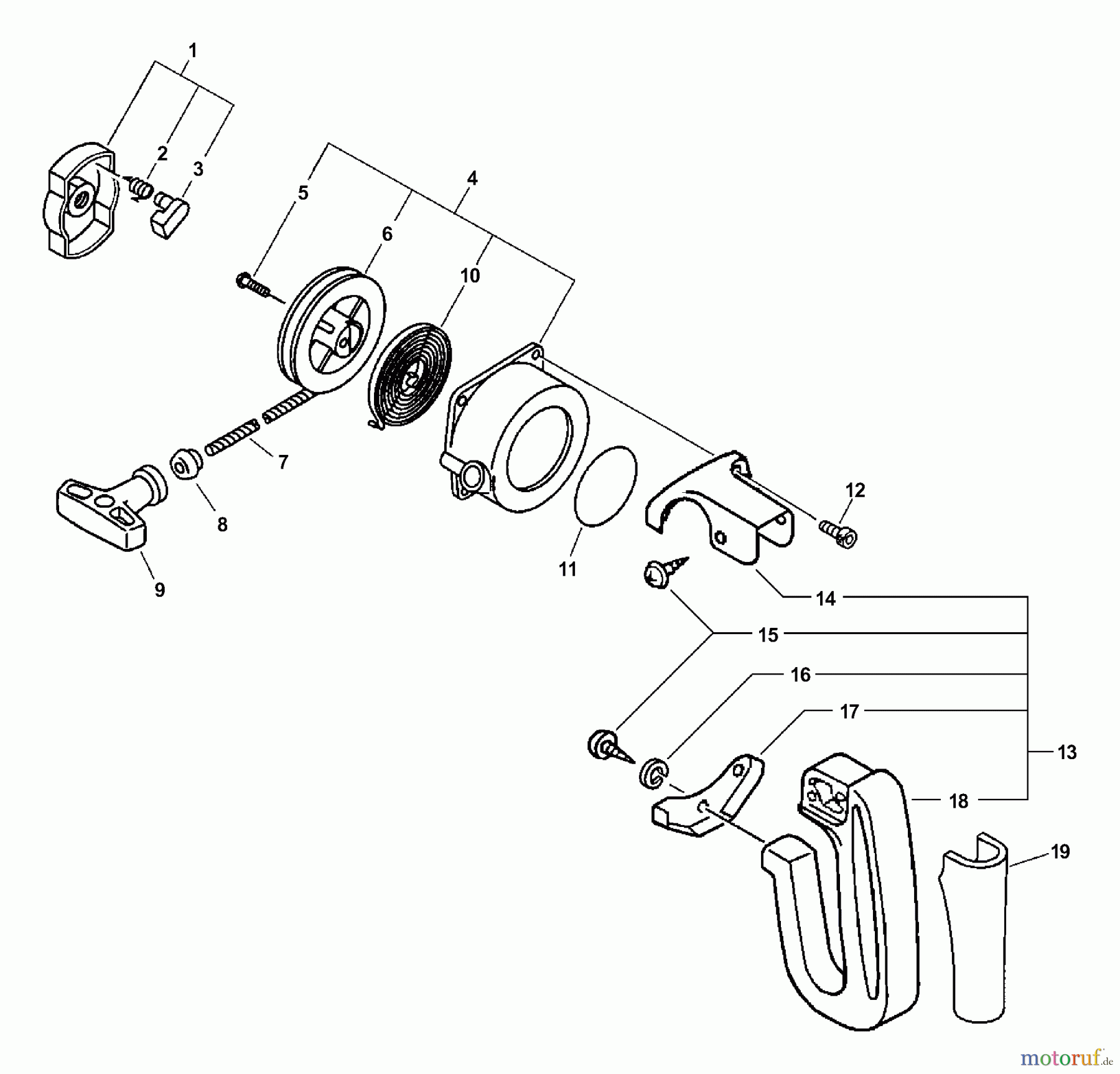 Echo Bläser / Sauger / Häcksler / Mulchgeräte ES-2400 - Echo Shredder/Vacuum (Type 1E) Starter, Side Handle