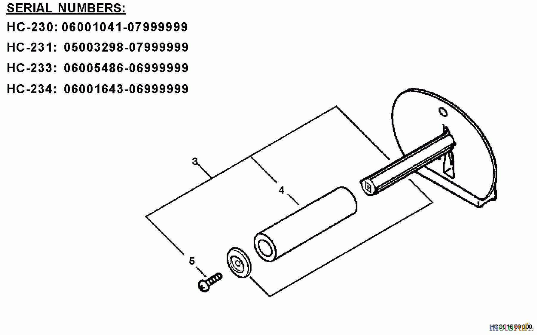 Echo Heckenscheren HC-231 - Echo Hedge Trimmer, S/N: 05001001 - 05999999 Side Handle S/N: 05003298 - 05999999