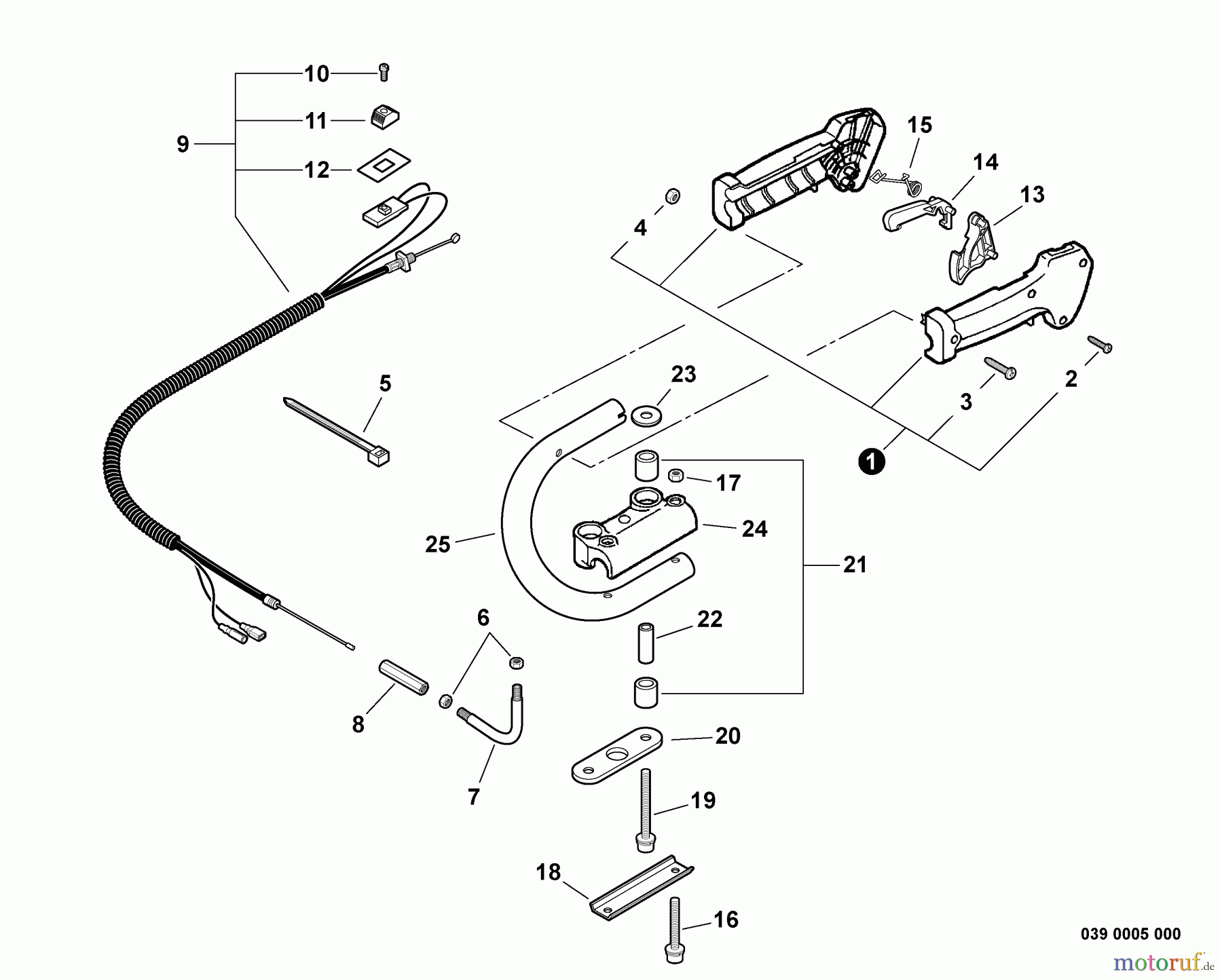 Echo Heckenscheren HC-235 - Echo Hedge Trimmer, S/N: S72312001001 - S72312999999 Rear Handle, Throttle Control S/N: S72312001001 - S72312010947